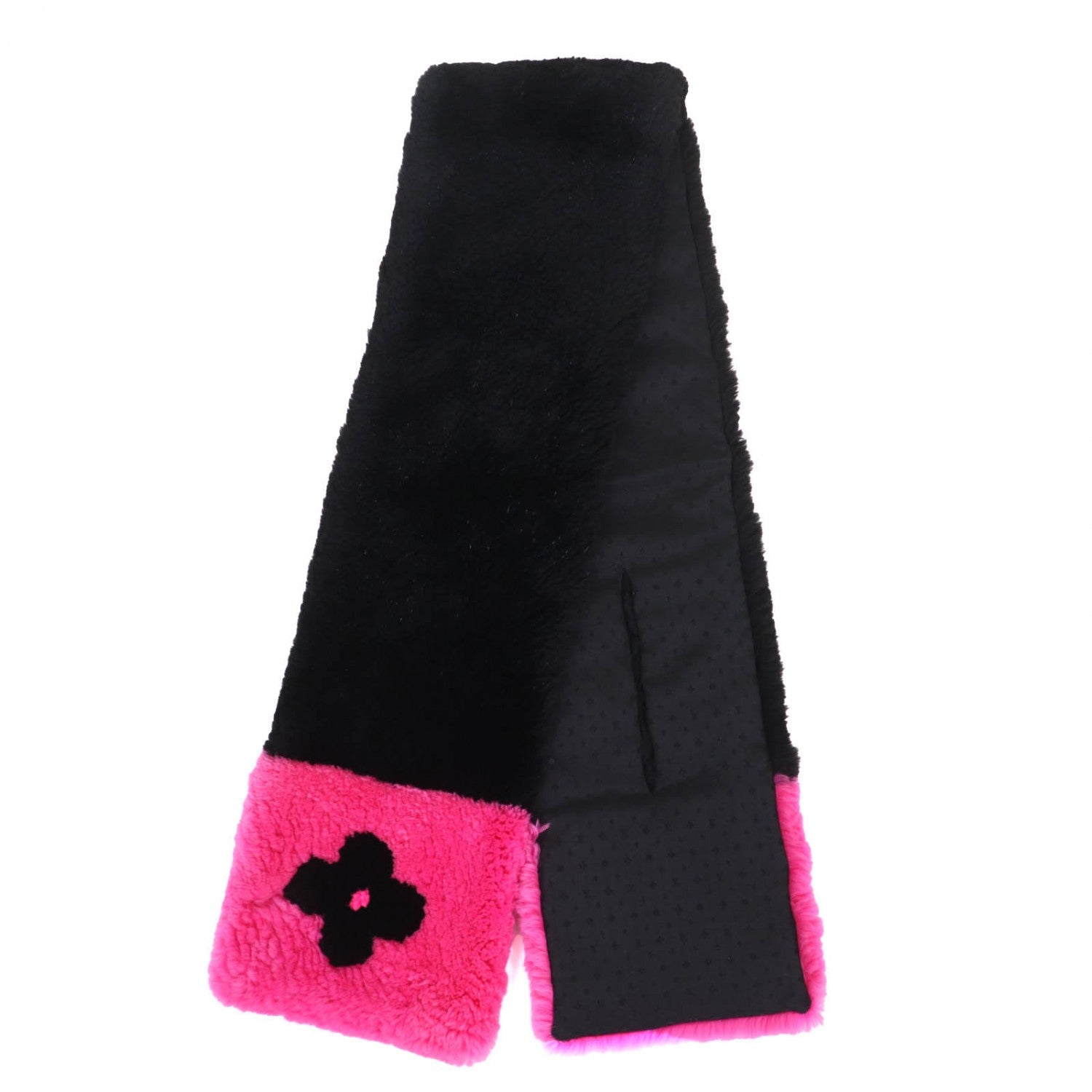 Louis Vuitton Scarf M70872 Beaver Escalp City Black Pink