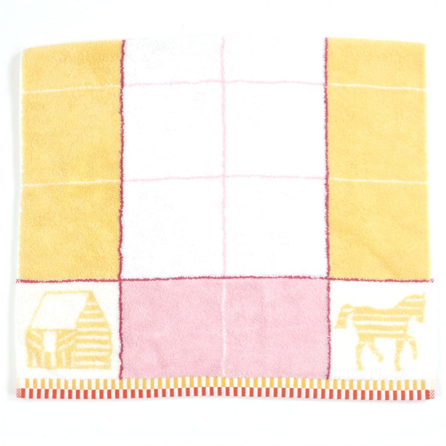 Hermes Towel Cotton Bag White Pink Yellow Travel Bag