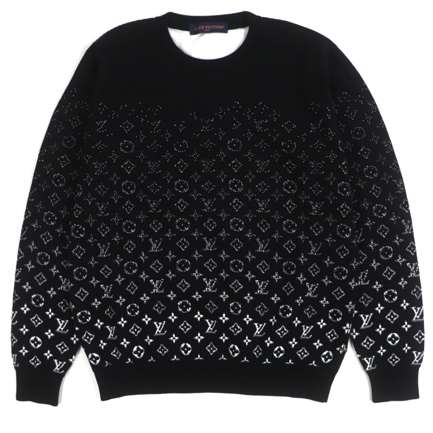 Louis Vuitton sweater HKN44W gradient L Monogram Cotton Black Apparel