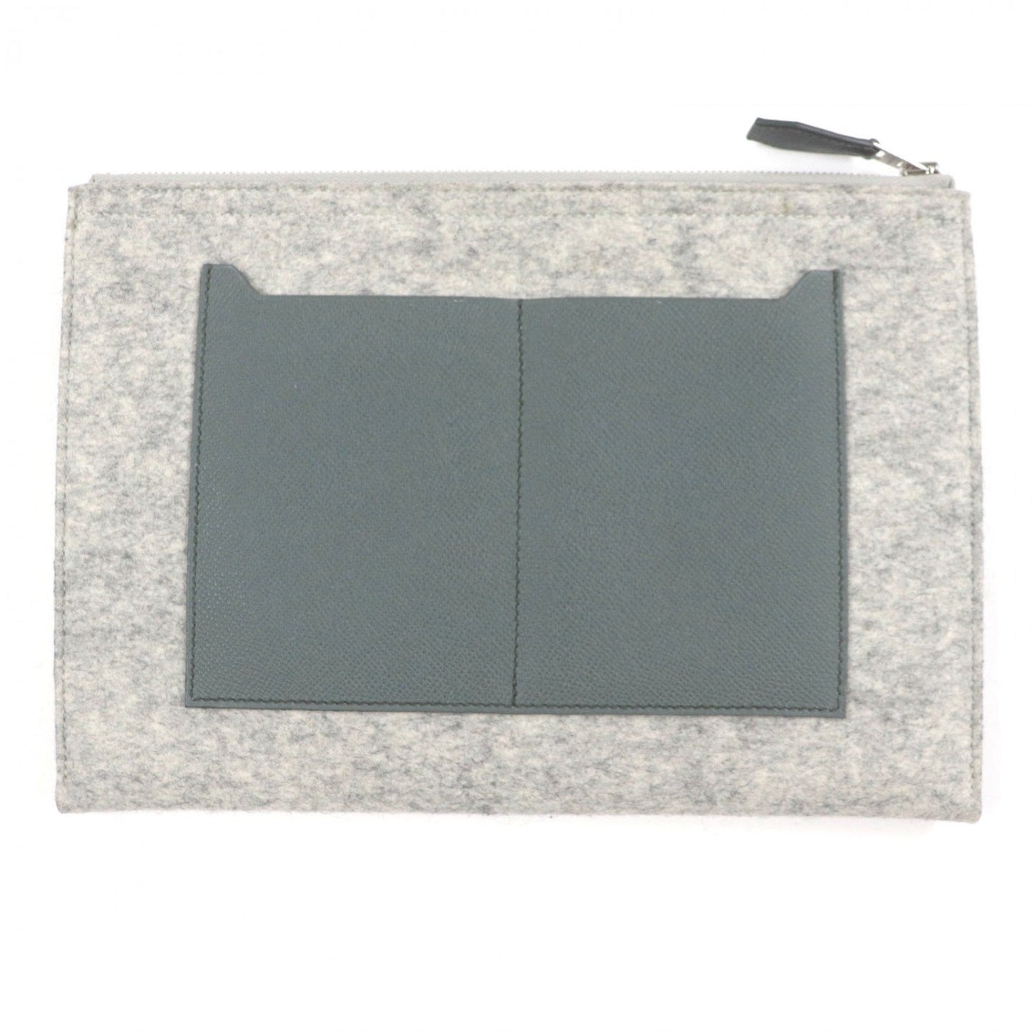 Hermes Clutch Bag Felt Too Doo Gray