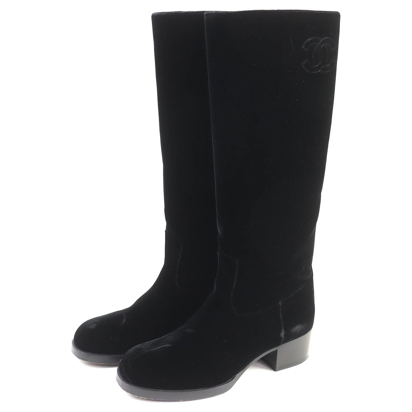 Chanel COCO Mark Velour Long Boots