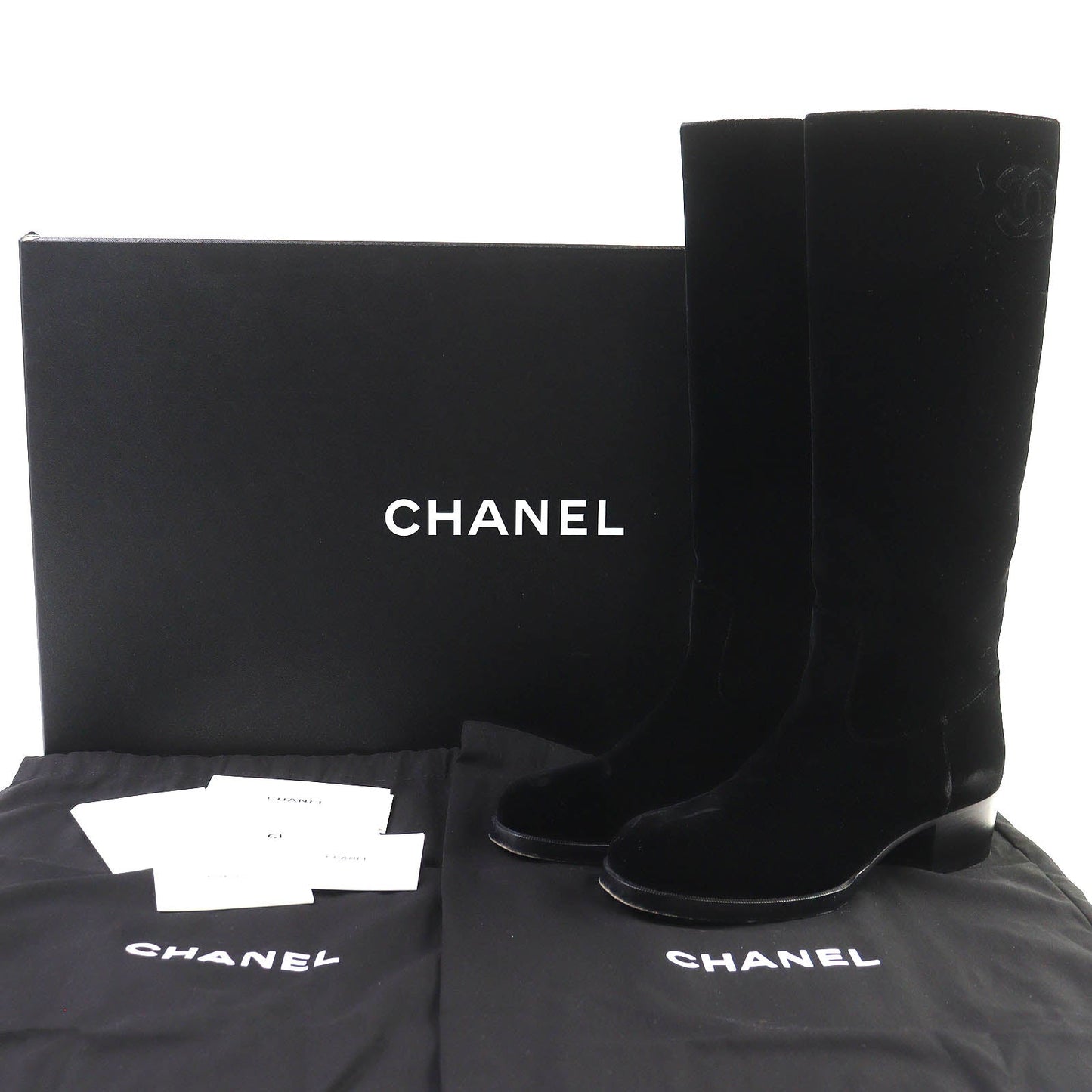 Chanel COCO Mark Velour Long Boots