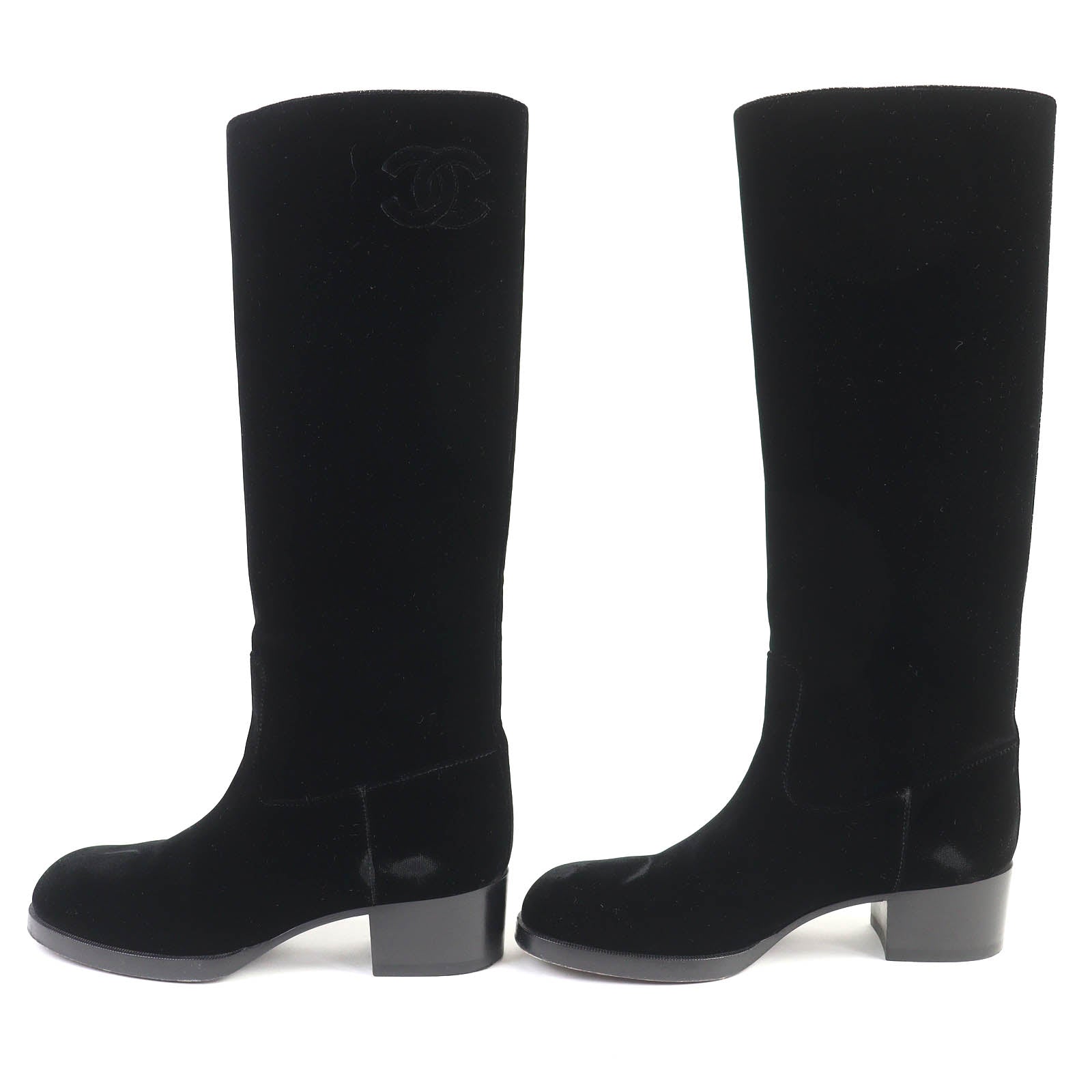 Chanel COCO Mark Velour Long Boots