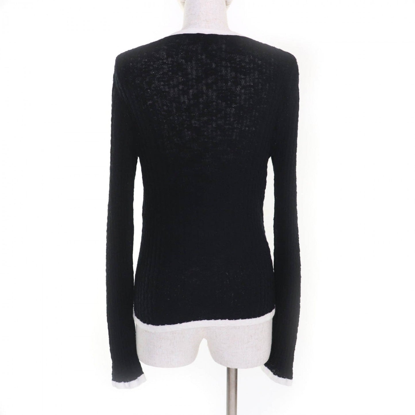 Chanel knit cotton 38 Black White Handbag