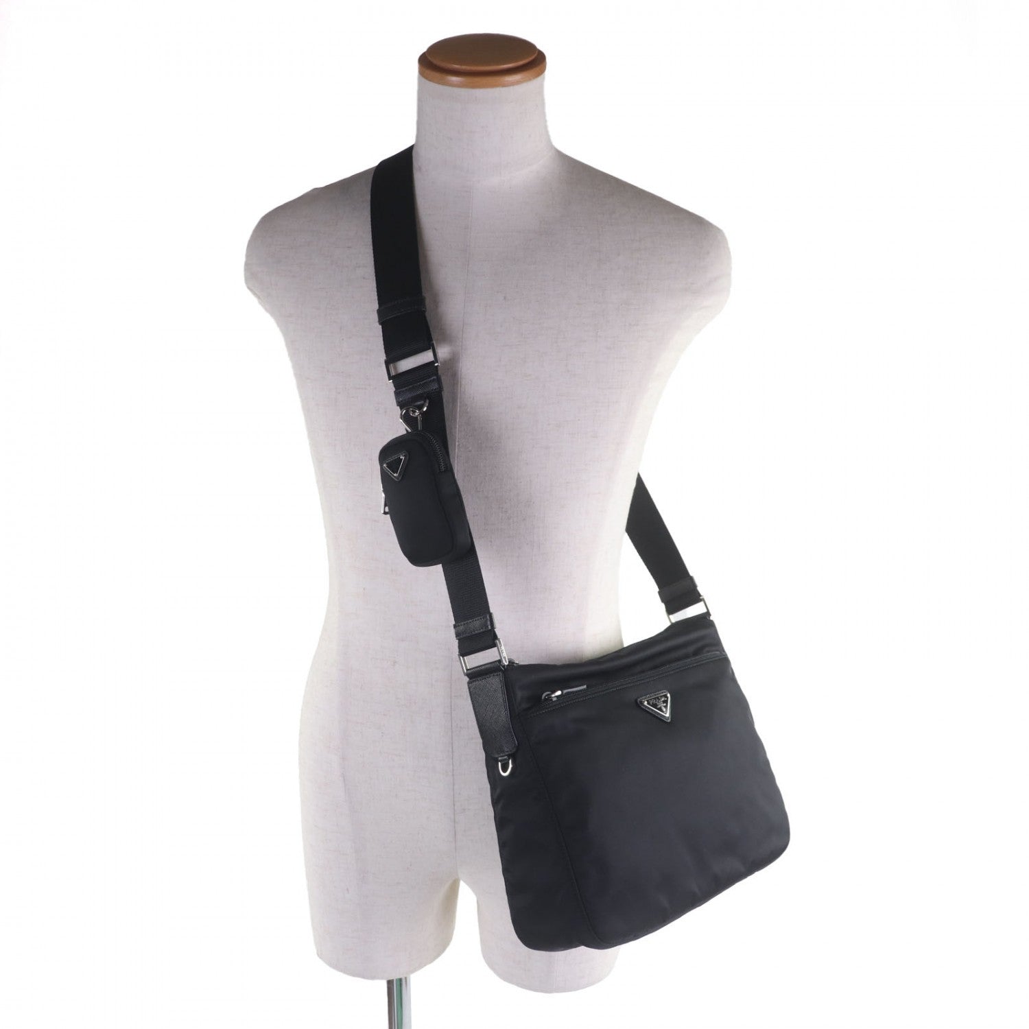 Shoulder Bag Nylon Black