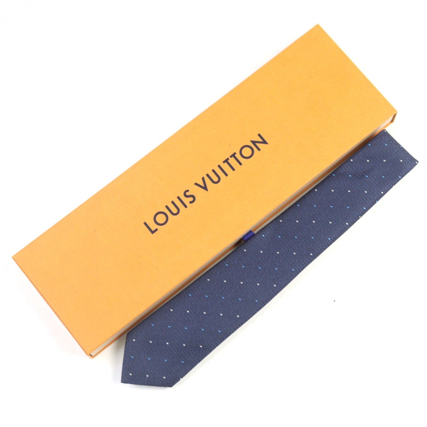 Louis Vuitton tie M78045 silk Cravate Signature Navy Handbag