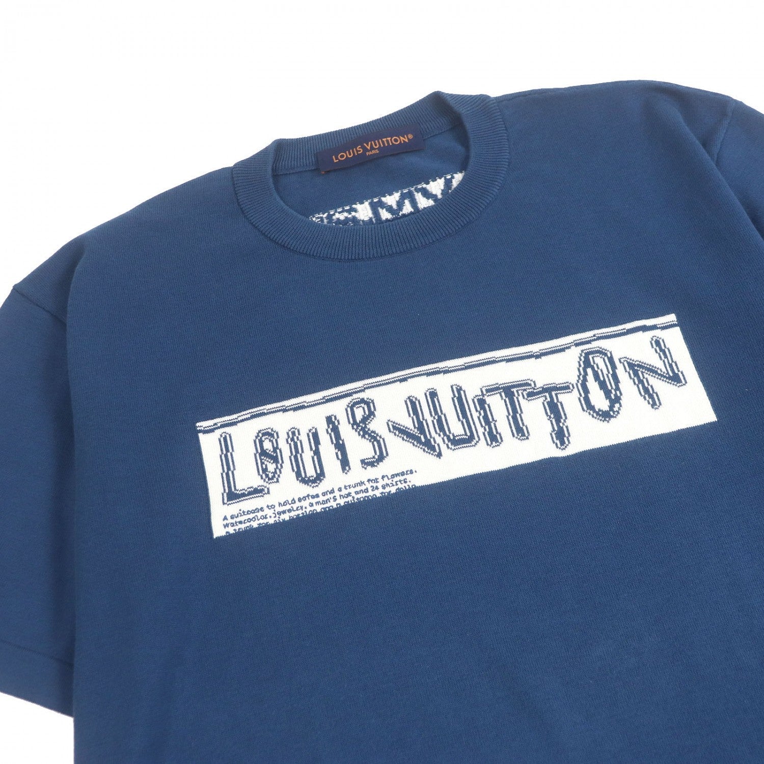 Louis Vuitton Short sleeve knit XL Cotton Blue Handbag