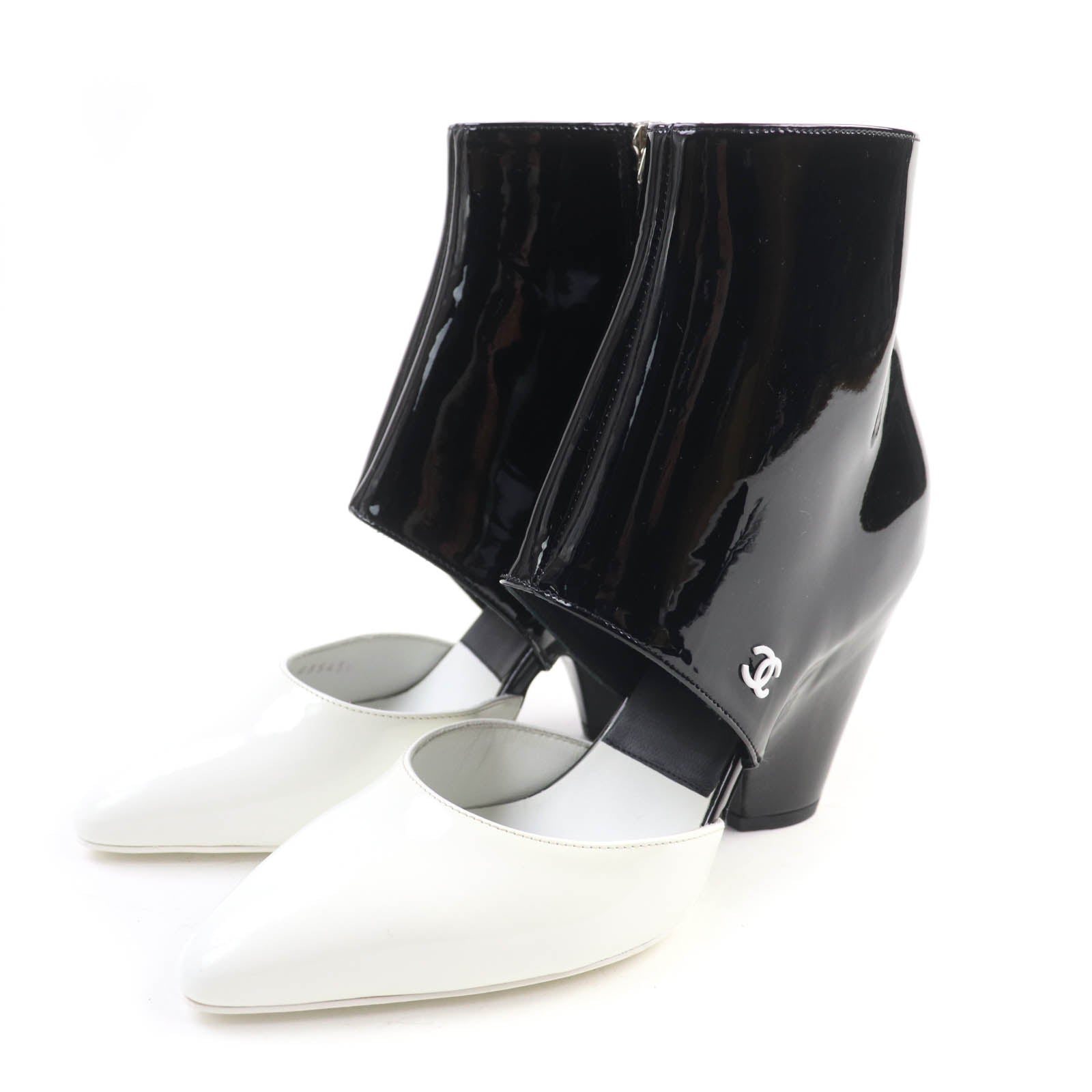 Chanel G35430 Patent Leather Ankle Boots