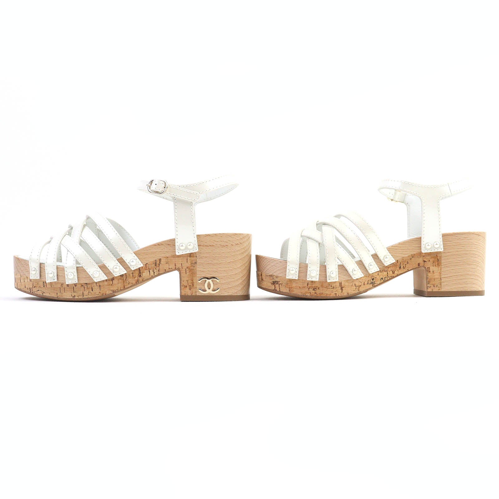 Chanel COCO Mark Patent Leather Sandals