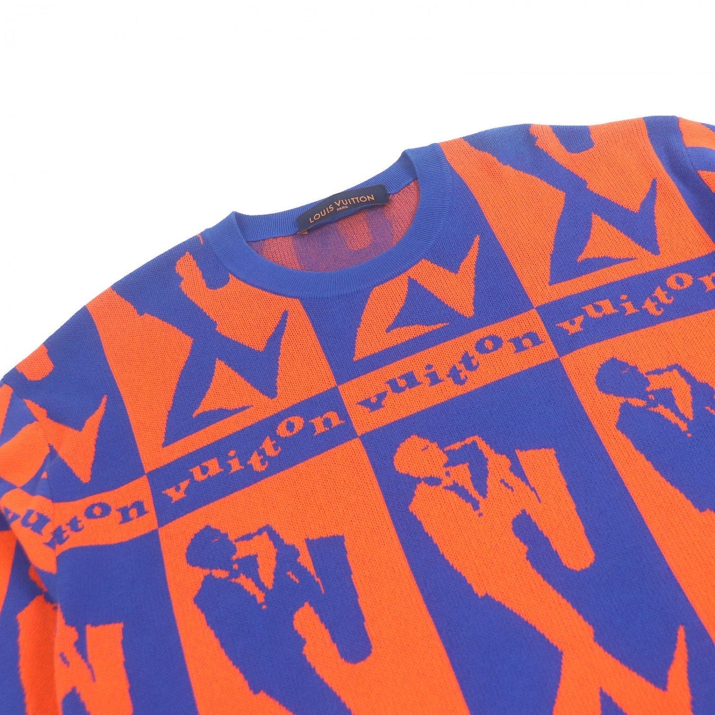 Louis Vuitton knit Jazz Flyer XL Cotton Blue Orange Handbag
