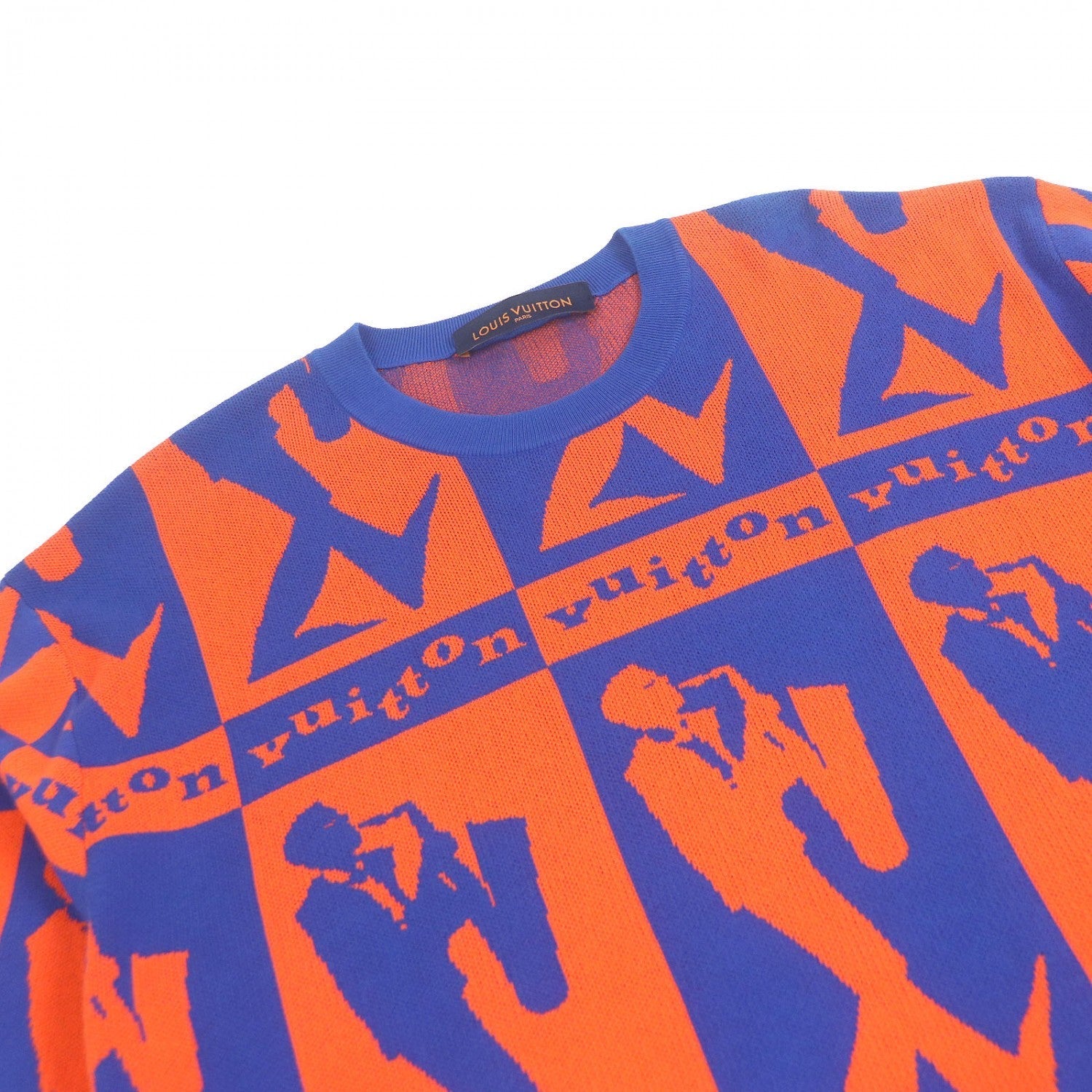 Louis Vuitton knit Jazz Flyer XL Cotton Blue Orange Handbag