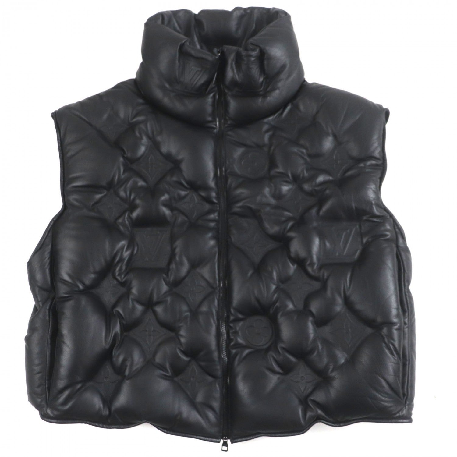 Louis Vuitton Down vest HHL84W Cowhide Boyhood Monogram Black Handbag