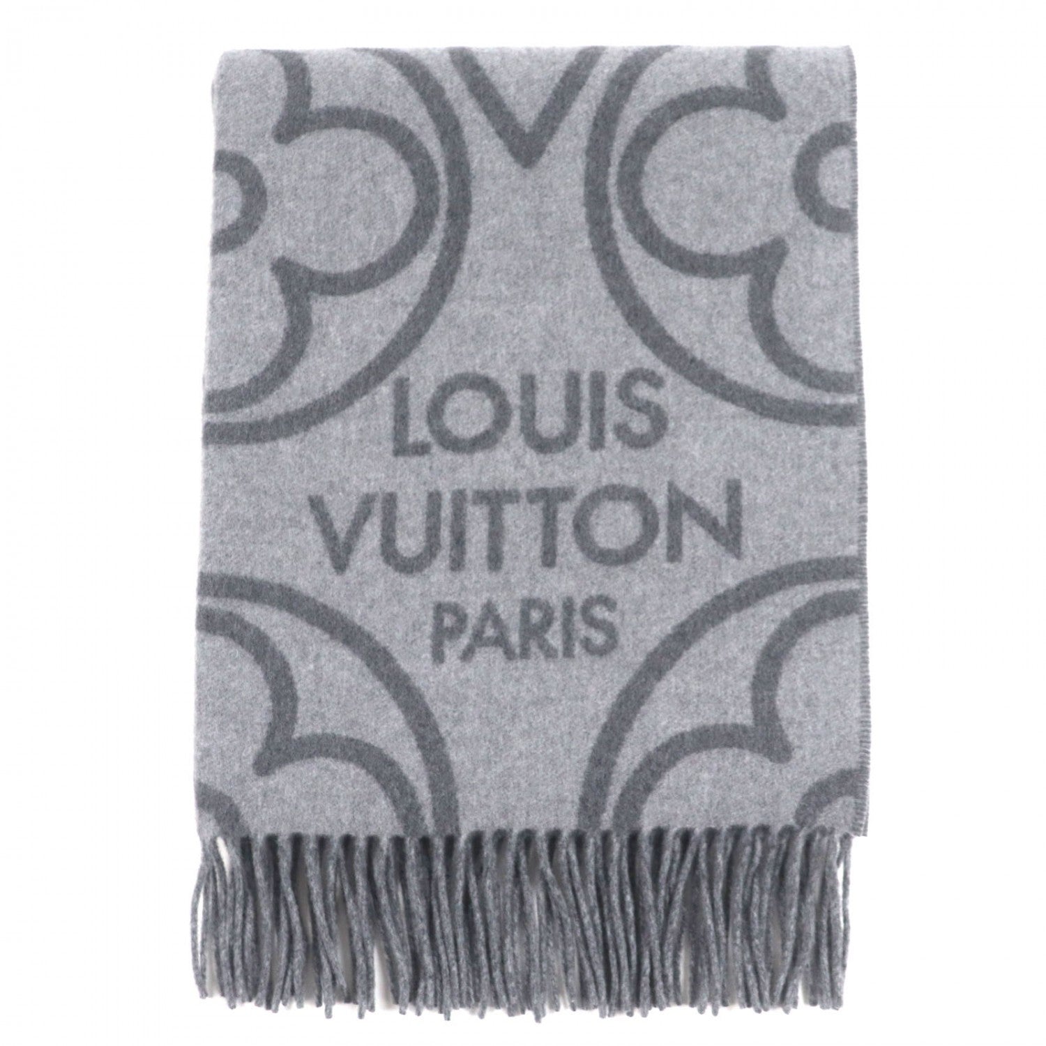 Louis Vuitton Scarf R96950 cashmere Echarpe earmuffs Gray