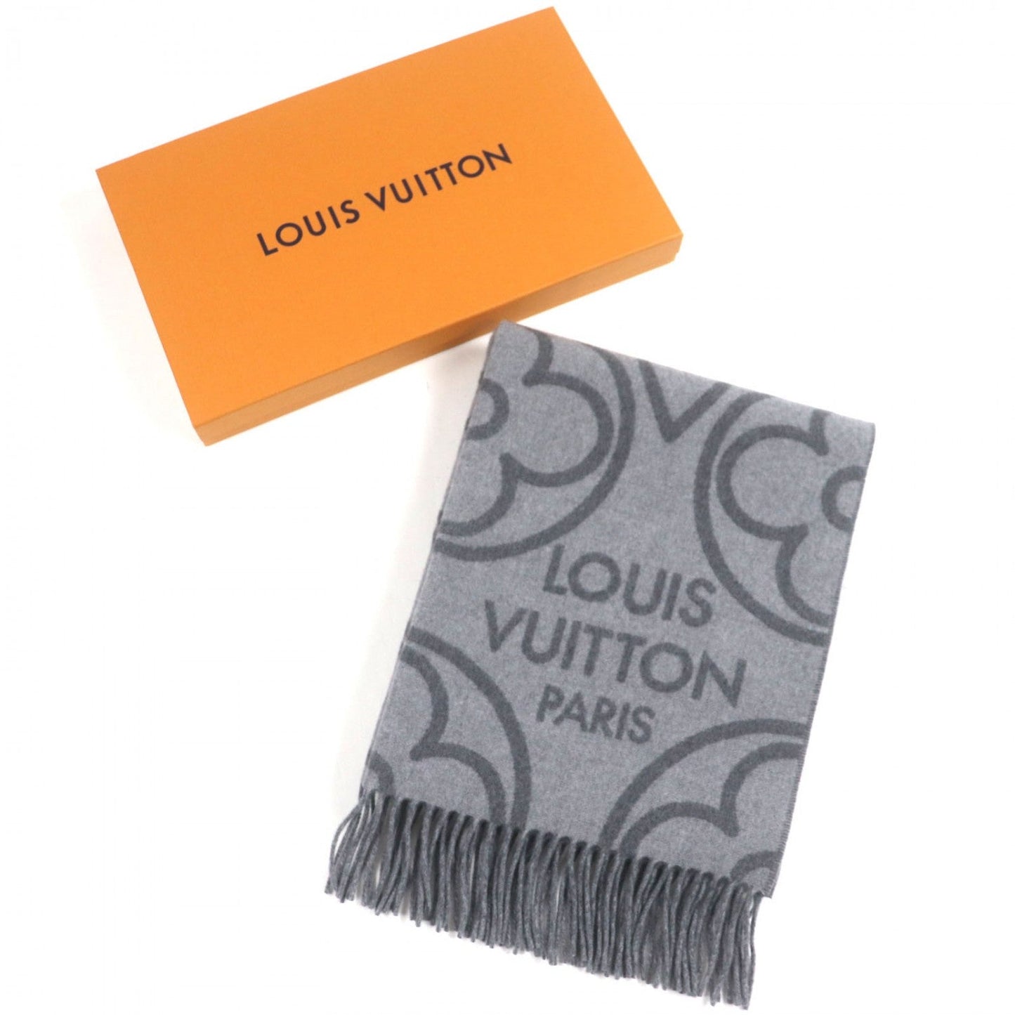 Louis Vuitton Scarf R96950 cashmere Echarpe earmuffs Gray
