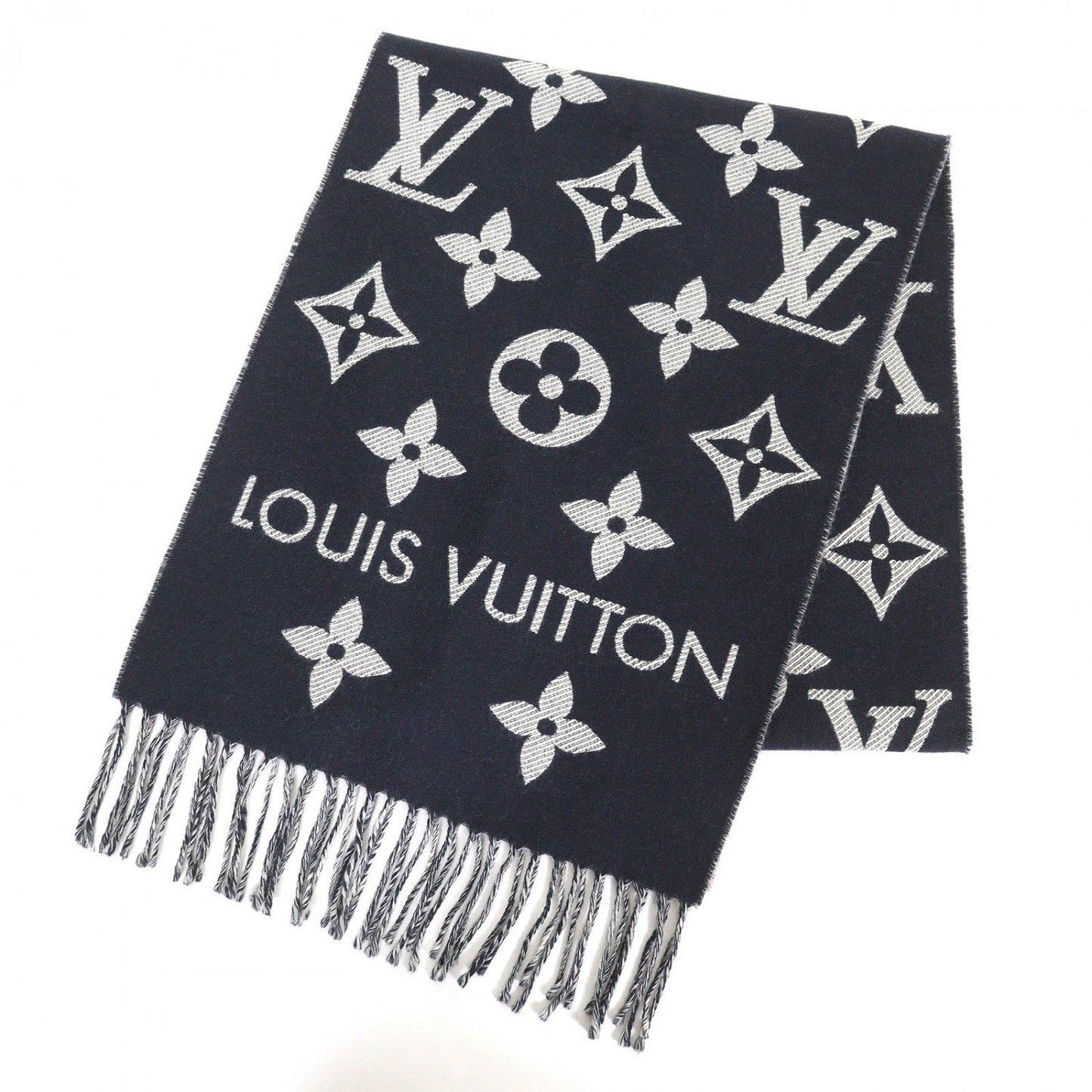Louis Vuitton Scarf M79503 Essential Scarf 170×34cm Wool Navy Apparel