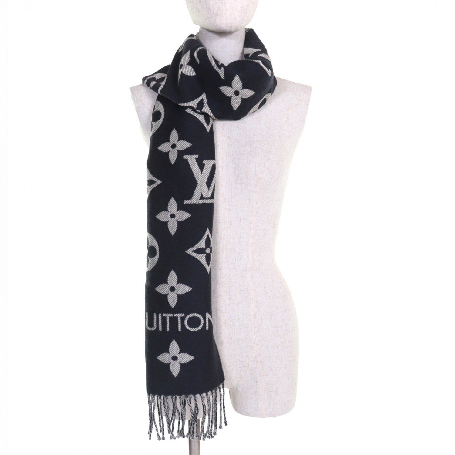 Louis Vuitton Scarf M79503 Essential Scarf 170×34cm Wool Navy Apparel