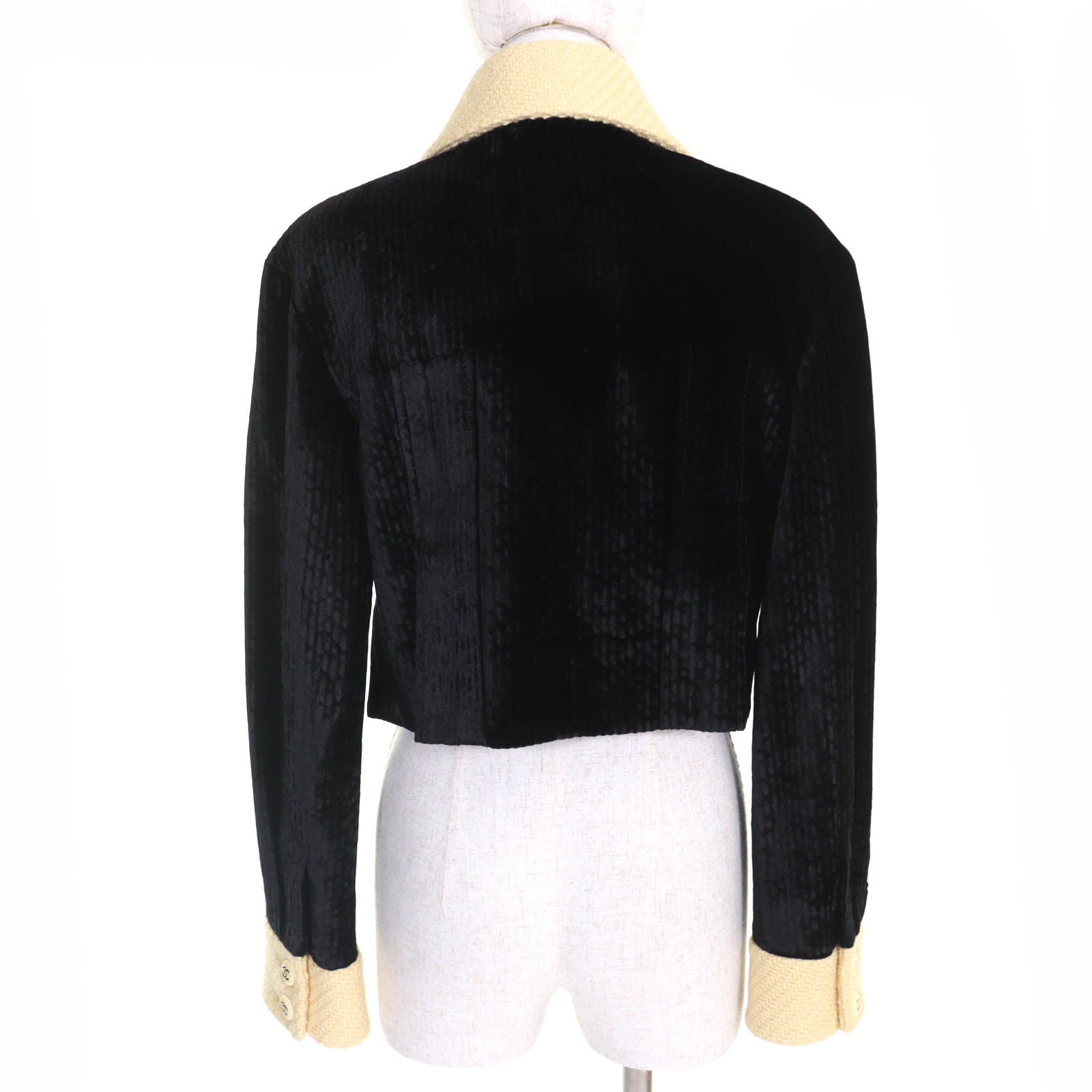 Chanel COCO Button Velvet Tweed Cropped Jacket
