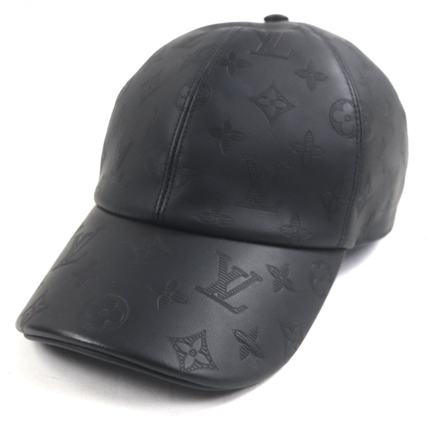 Louis Vuitton M76581 Cowhide Shadow Monogram Black Hat