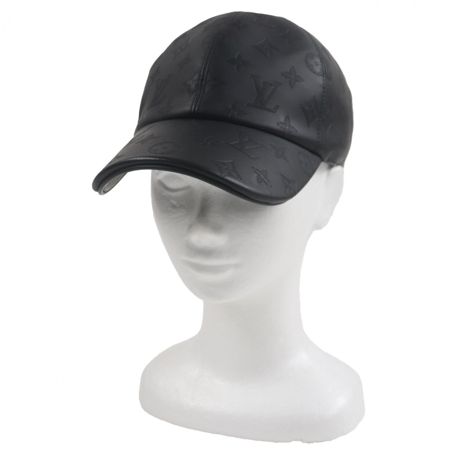 Louis Vuitton M76581 Cowhide Shadow Monogram Black Hat