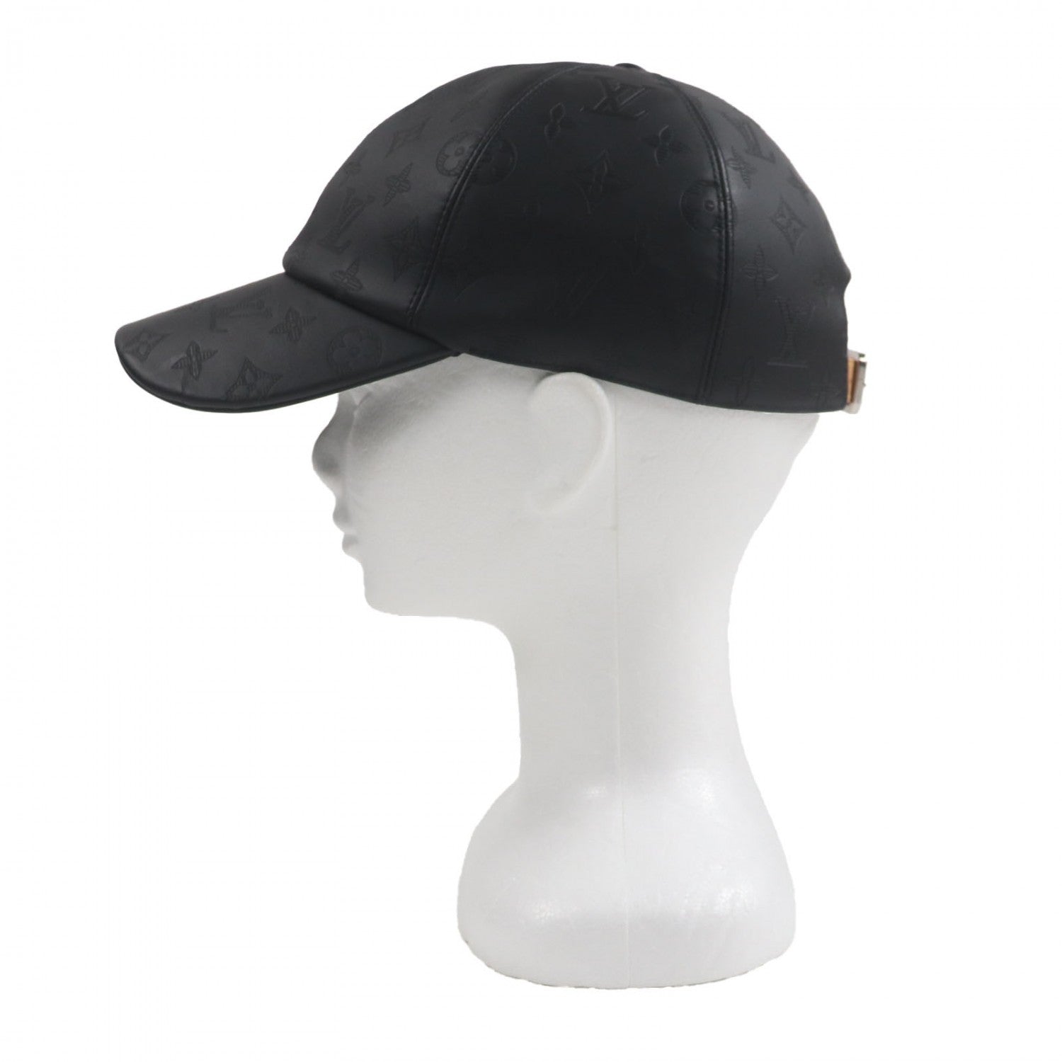 Louis Vuitton M76581 Cowhide Shadow Monogram Black Hat
