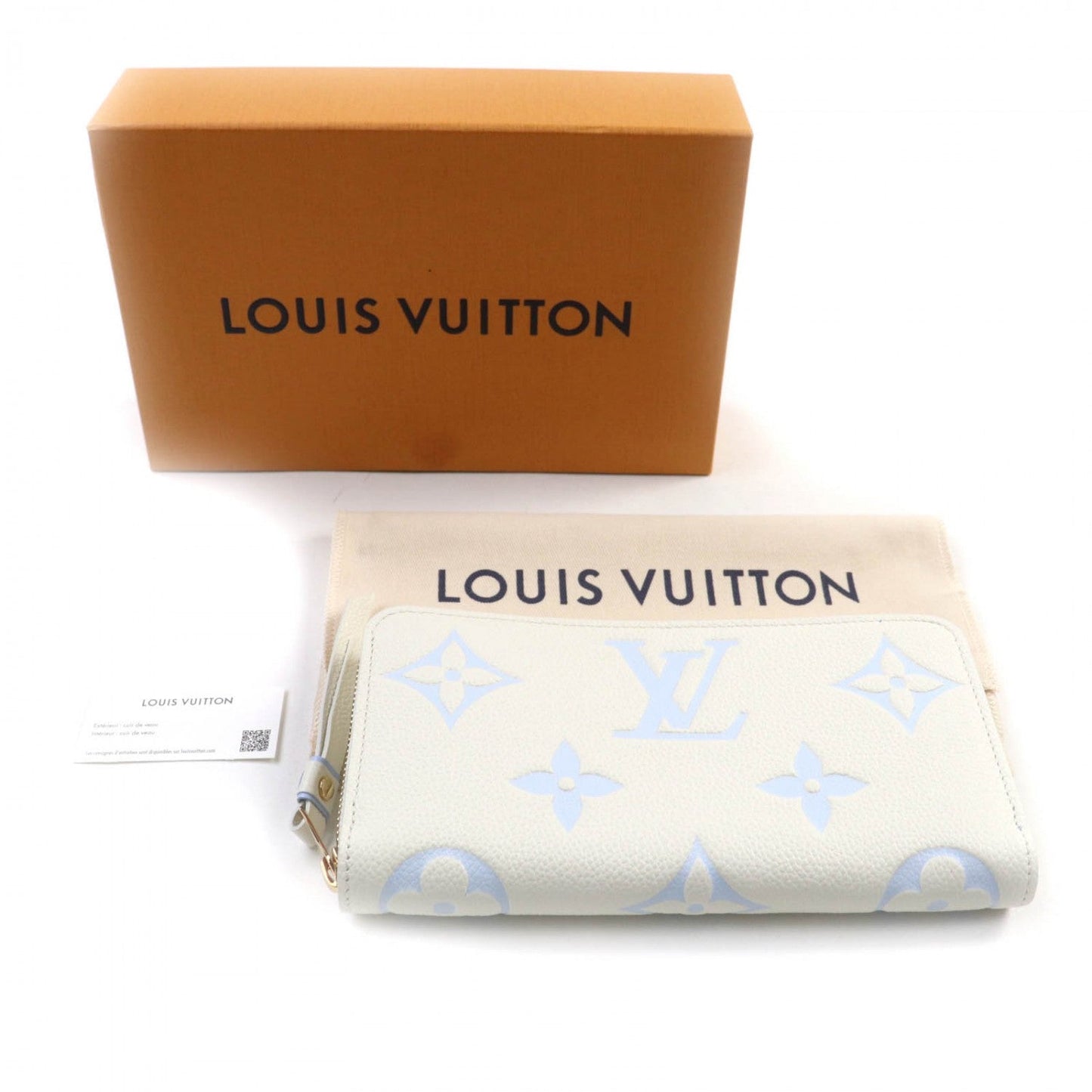 Louis Vuitton Long Purse M83308 Ann Platt Monogram White Blue Wallet Case
