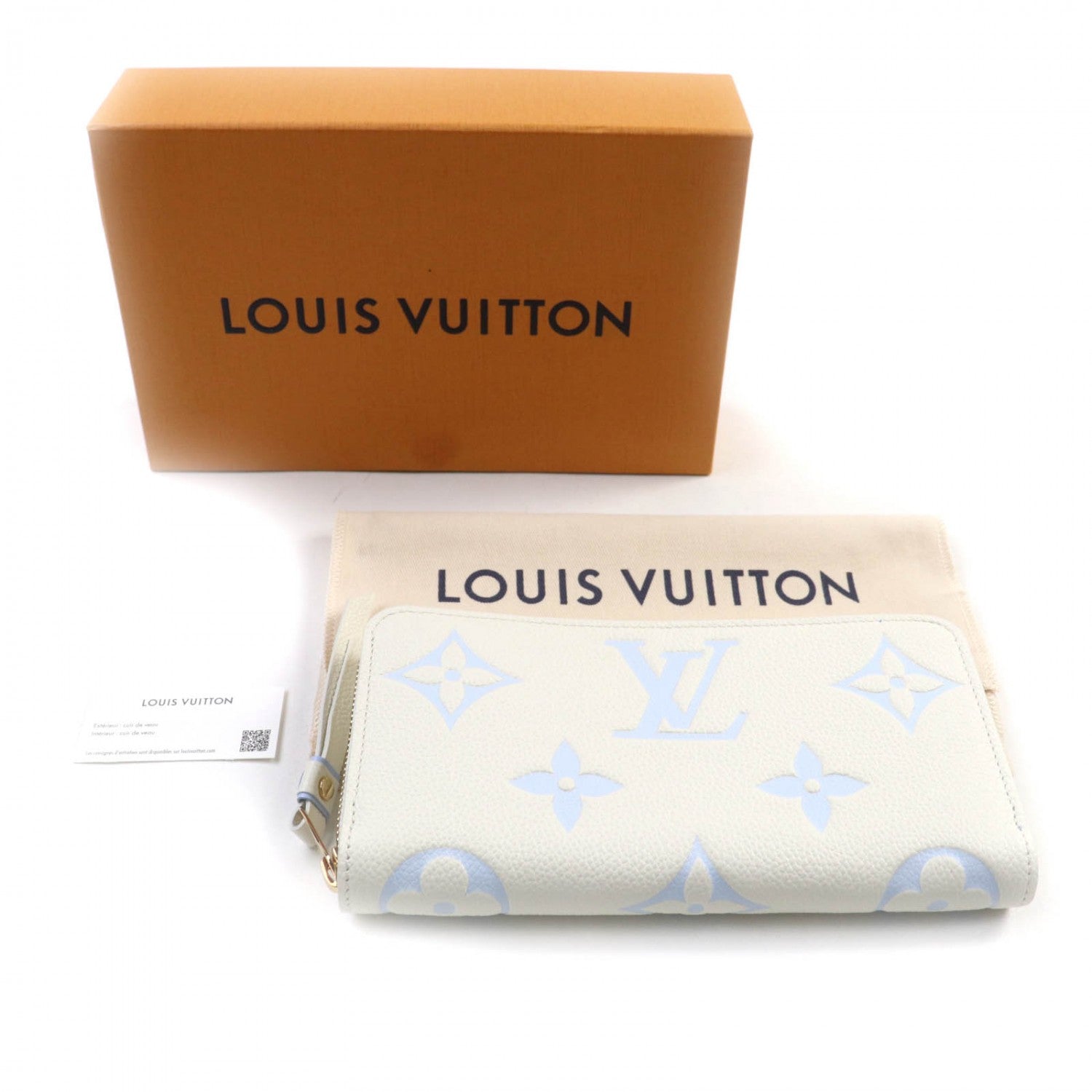 Louis Vuitton Long Purse M83308 Ann Platt Monogram White Blue Wallet Case