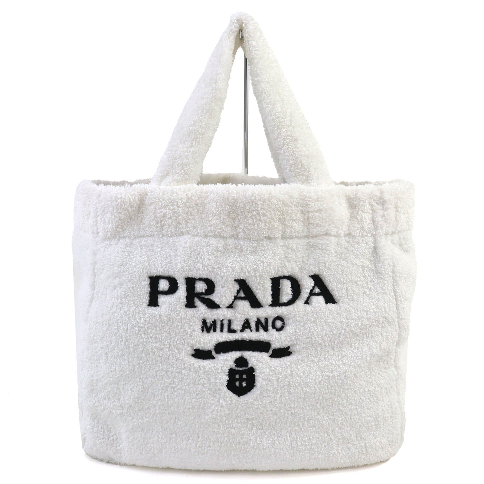 Prada Spugna Triangle Terry Tote Bag Logo