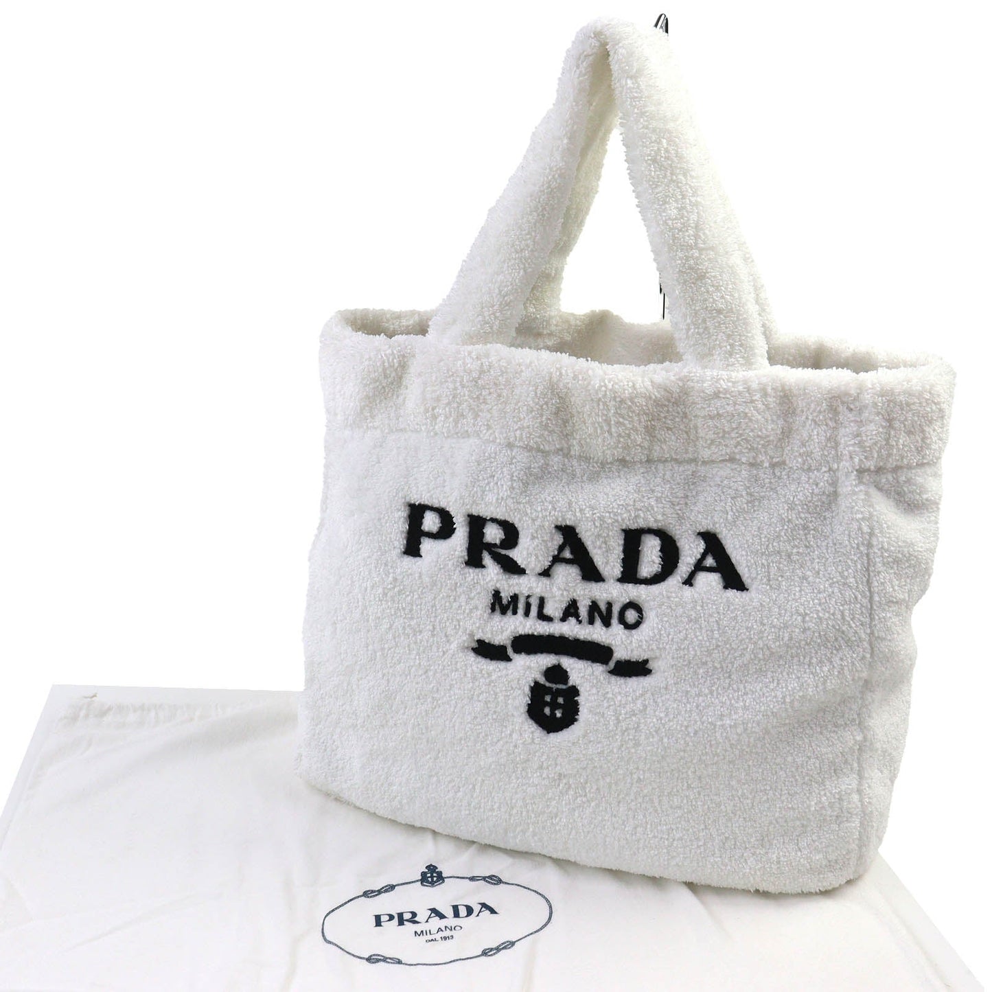 Prada Spugna Triangle Terry Tote Bag Logo