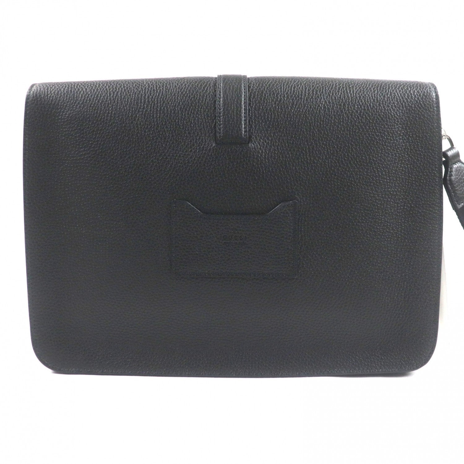Gucci Web stripe Leather Black Clutch Bag