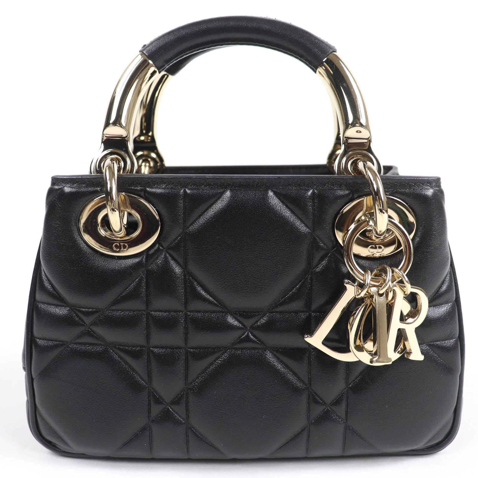 Dior Christian Lady 2Way Handbag Lambskin Travel Bag