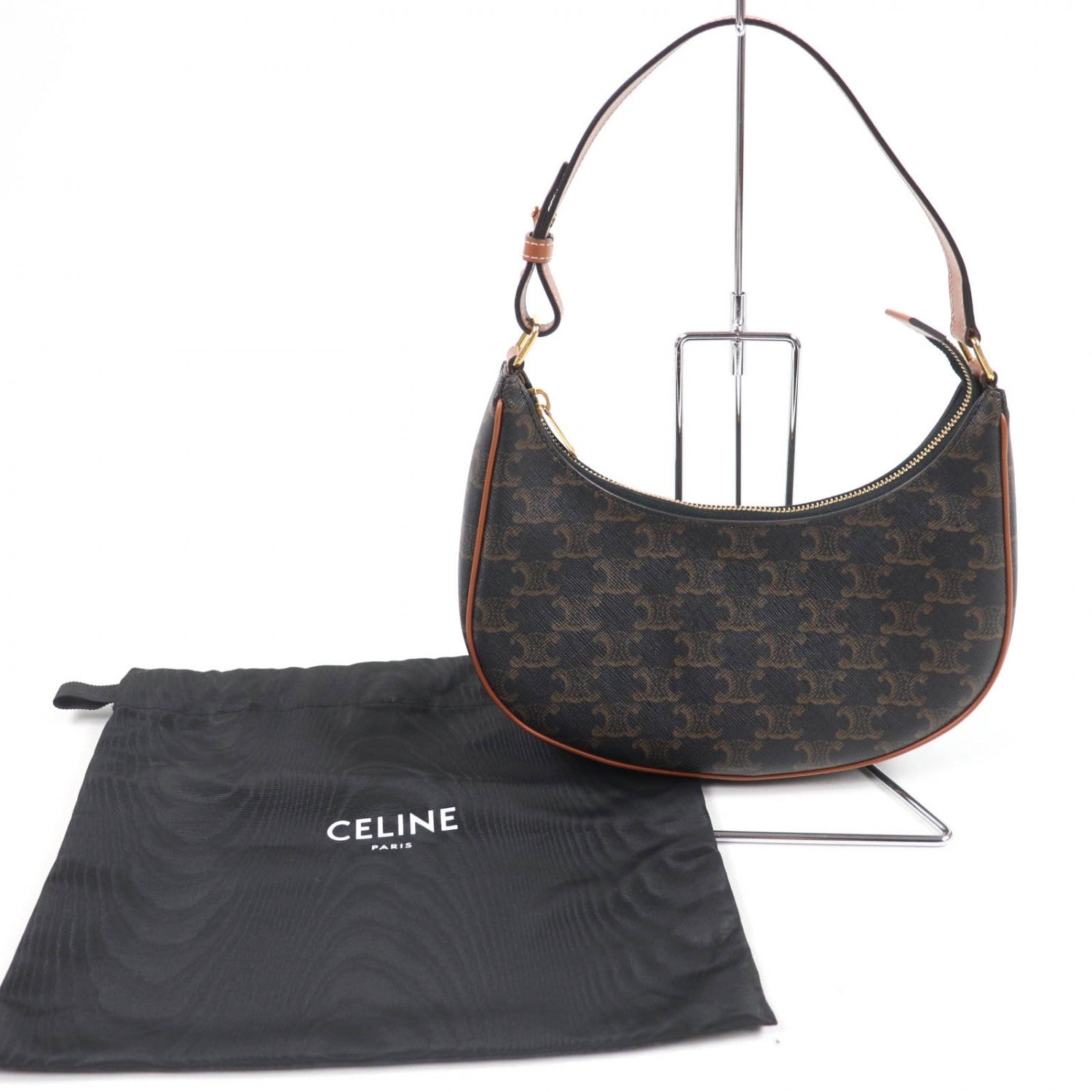 Coated Type Ava Triomphe One Shoulder Bag Canvas Brown