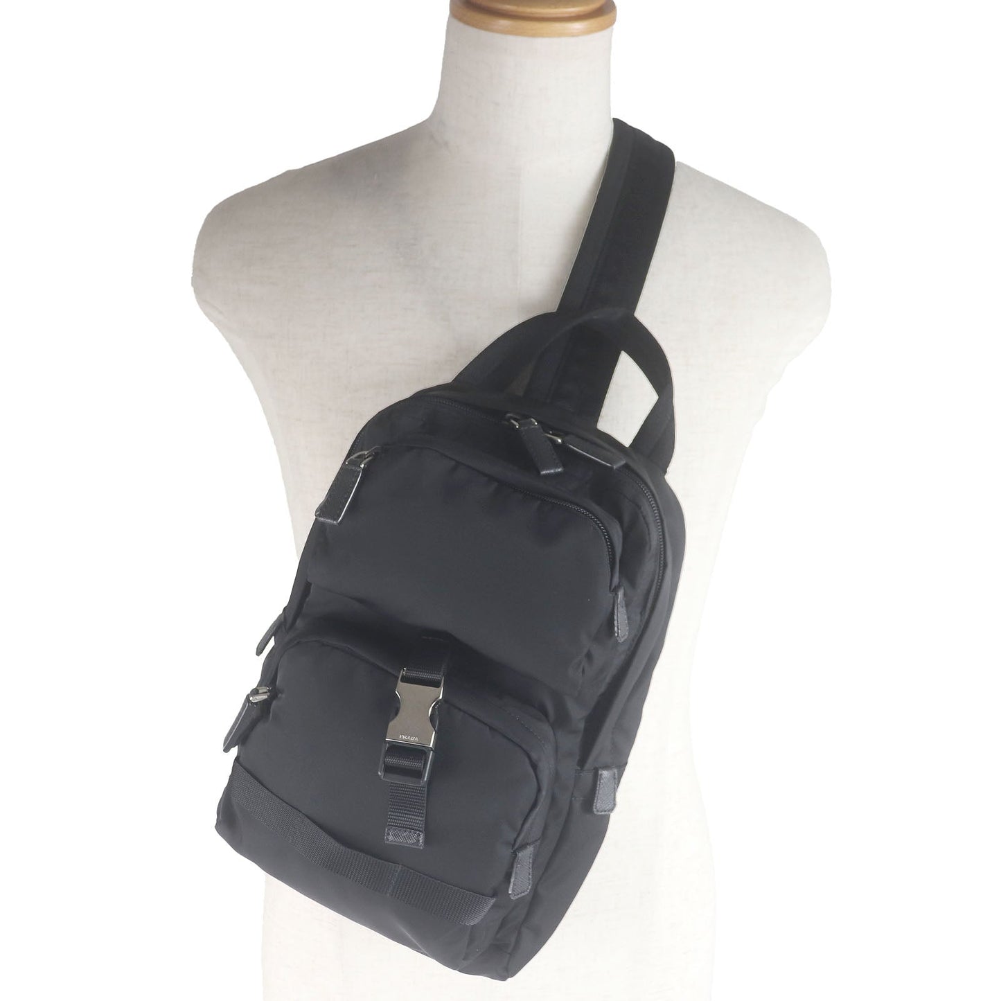 Prada Triangle Sling Bag Nylon Logo Crossbody Bag