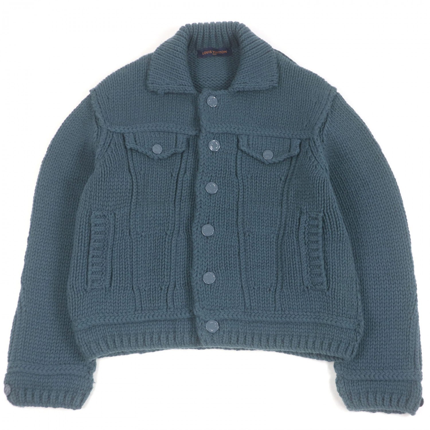 Louis Vuitton Jacket XL Wool Blue Green Apparel