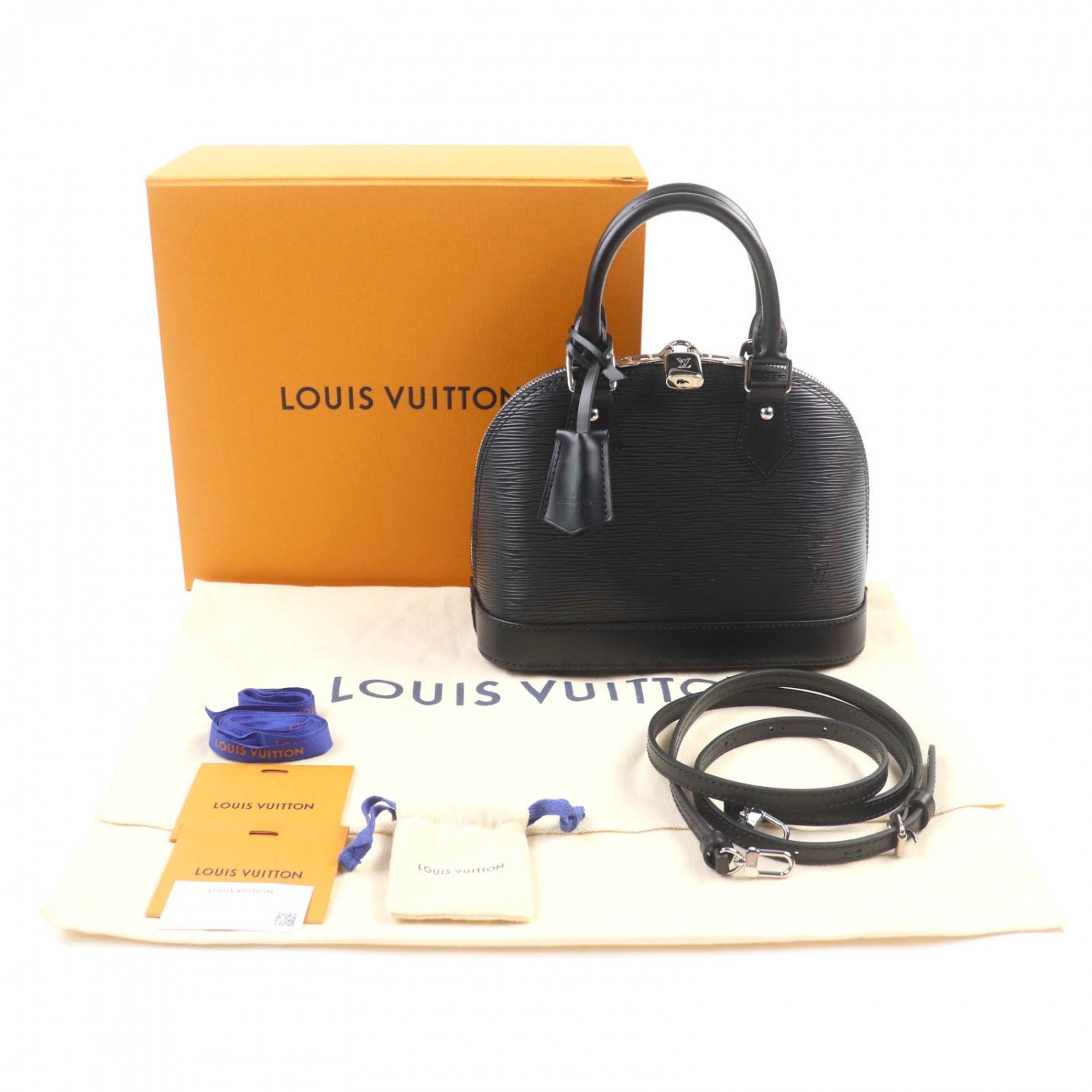 Louis Vuitton M24645 Epi Noir Alma BB Leather Handbag
