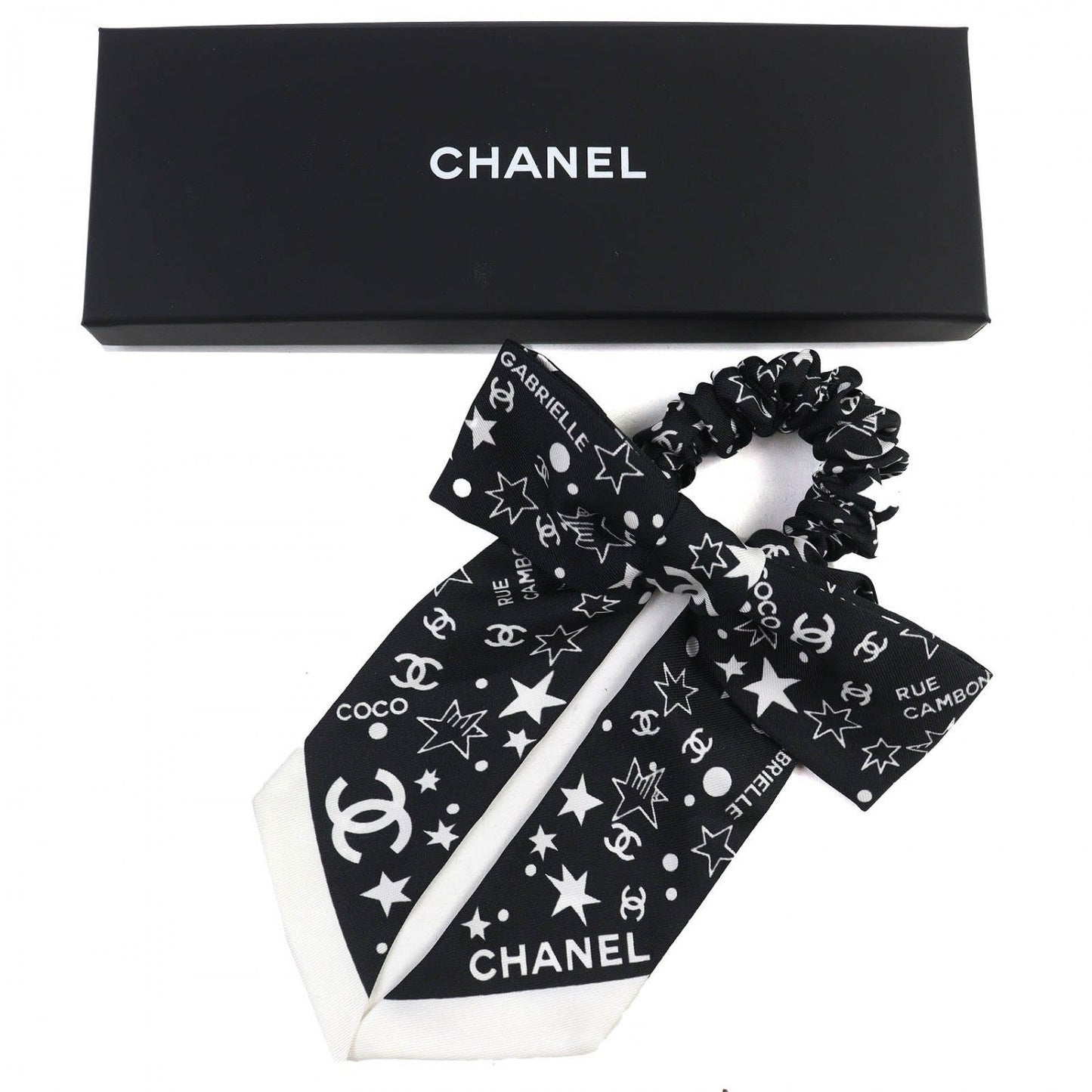 Chanel hair AAA890 silk Black White Handbag