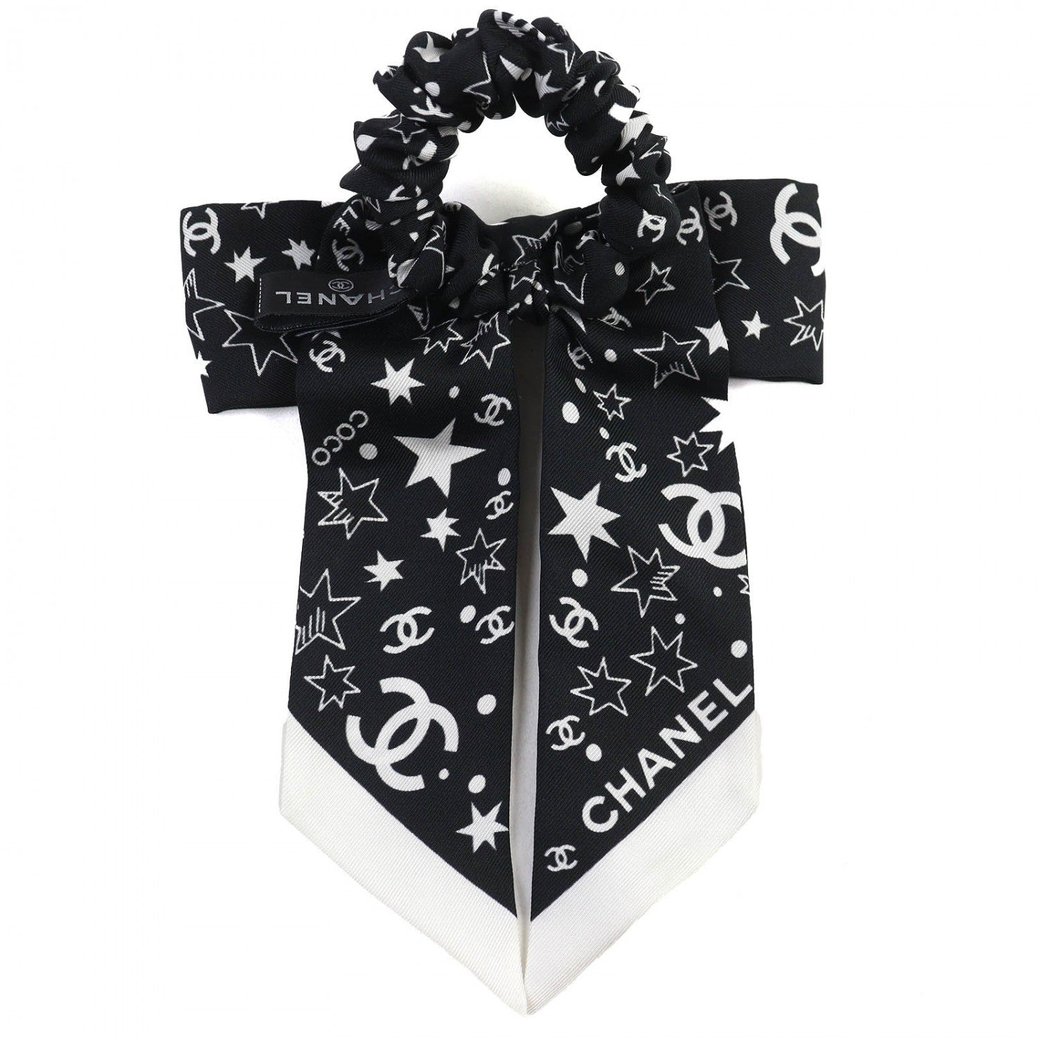 Chanel hair AAA890 silk Black White Handbag