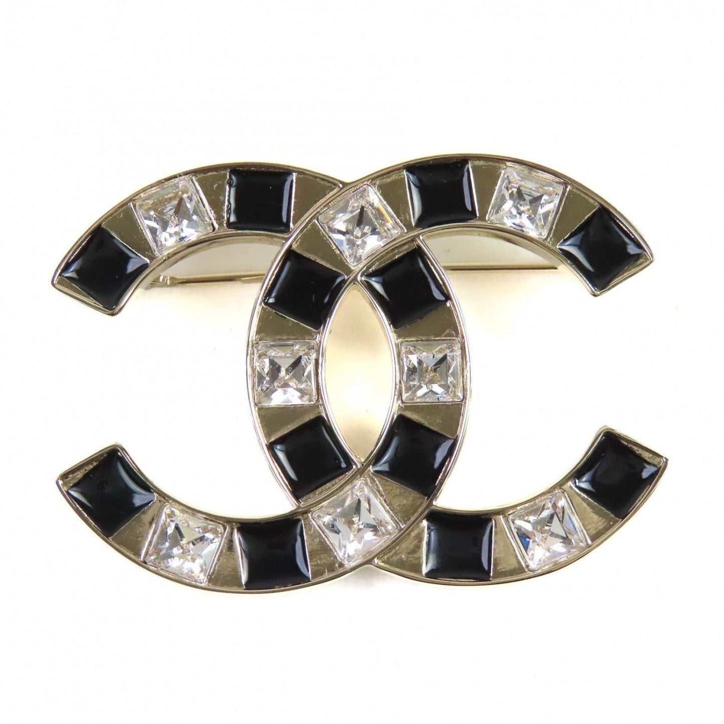 Chanel Brooch ABE829 B25C Plated Black Gold Handbag