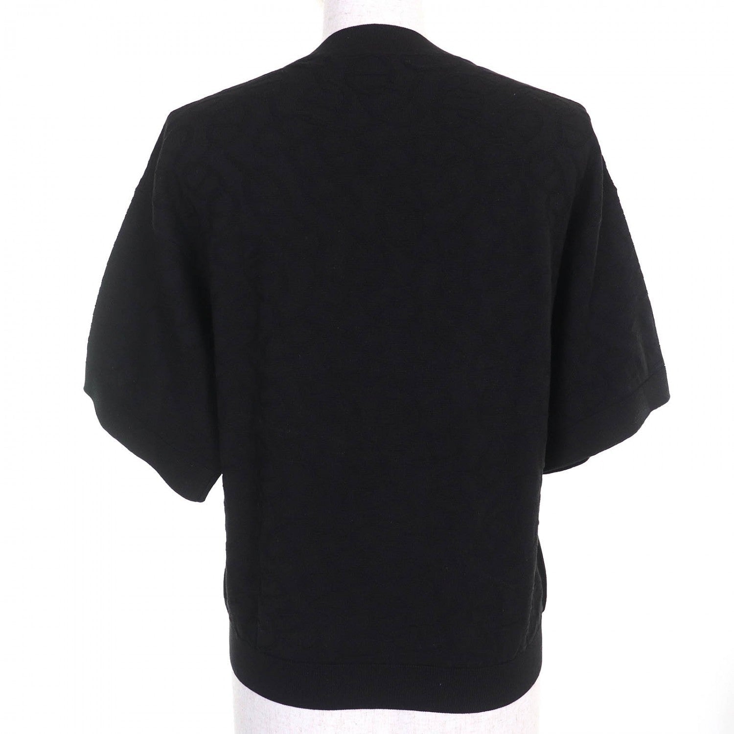 Short Sleeve Knit Silk Naoussa Chene Handbag Black Travel Bag