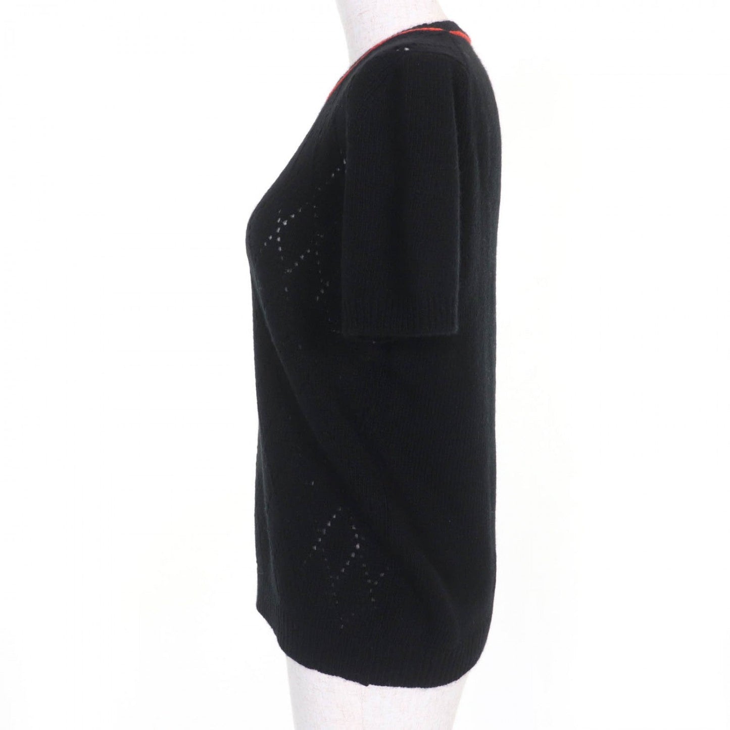 Short Sleeve Knit Wool Handbag Black Travel Bag
