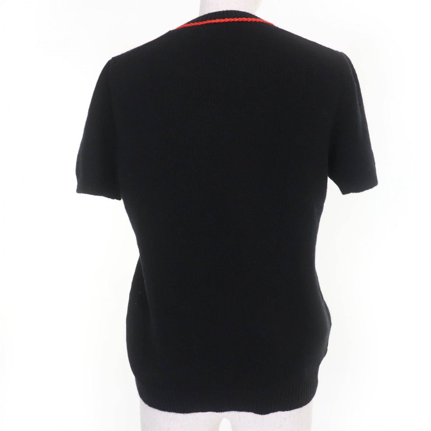 Short Sleeve Knit Wool Handbag Black Travel Bag
