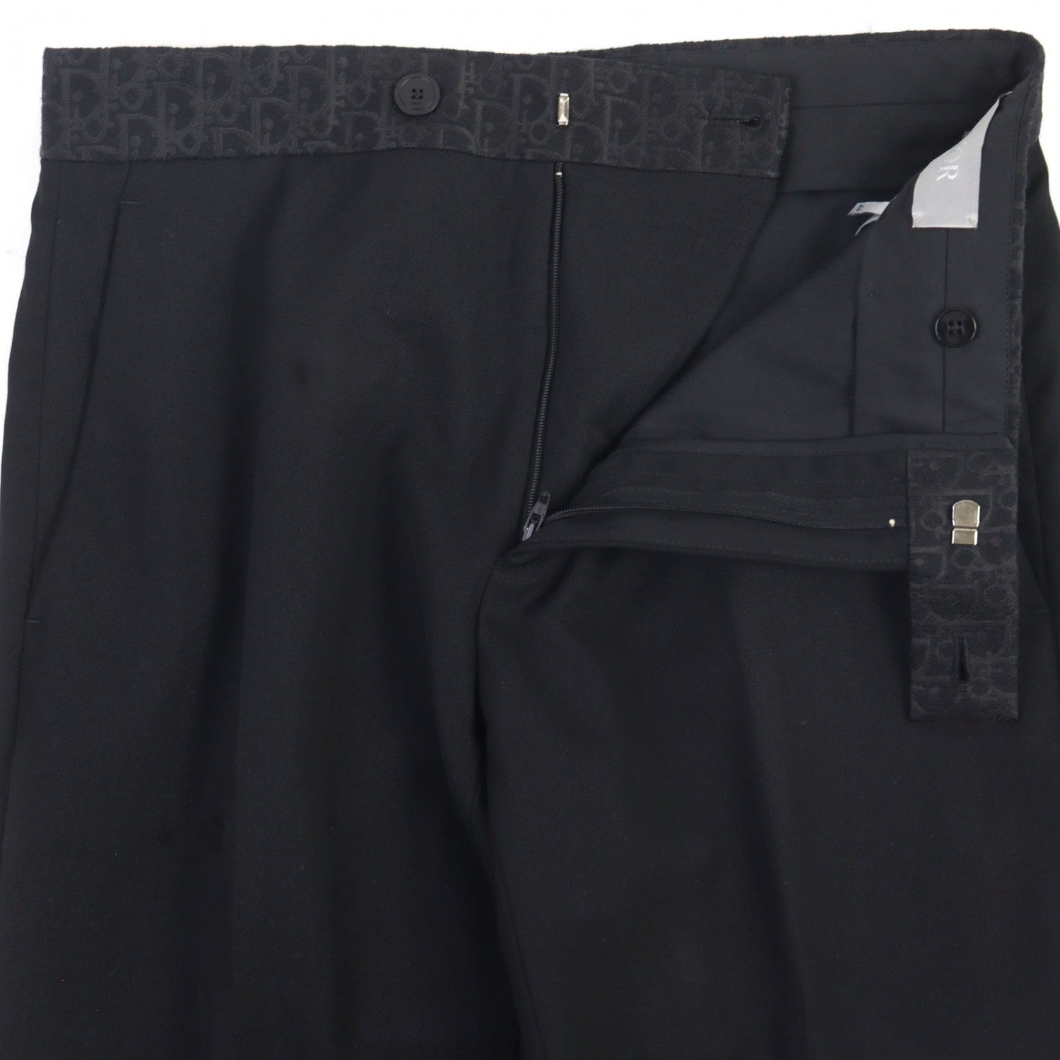 Dior Slacks Virgin Wool Handbag Black Travel Bag
