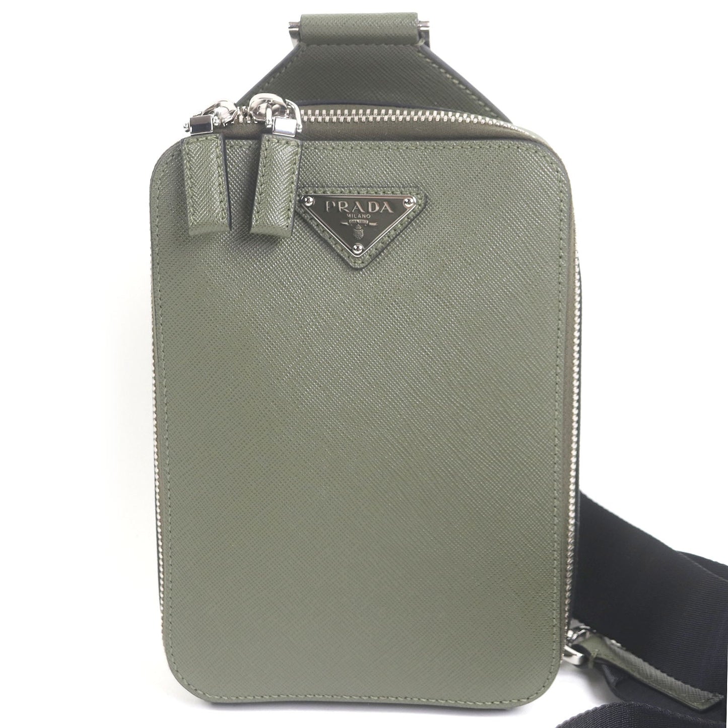 Prada Brick Triangle Shoulder Bag Logo