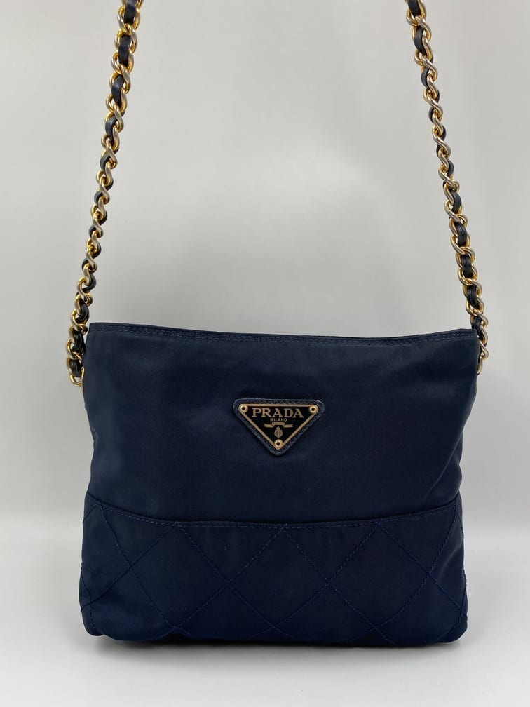 Prada Shoulder Bag With Handle Nylon Chain