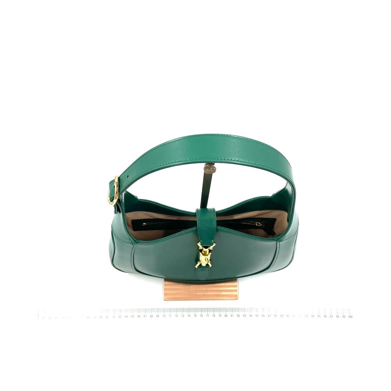 Gucci Jackie Adjustable Strap Leather Green Small Travel Bag