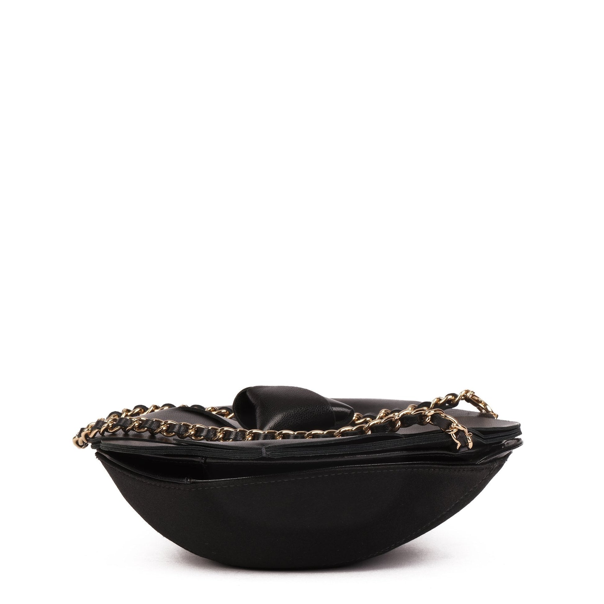 Chanel Black Lambskin Camellia Clutch-on-Chain COC Top Handle Bag
