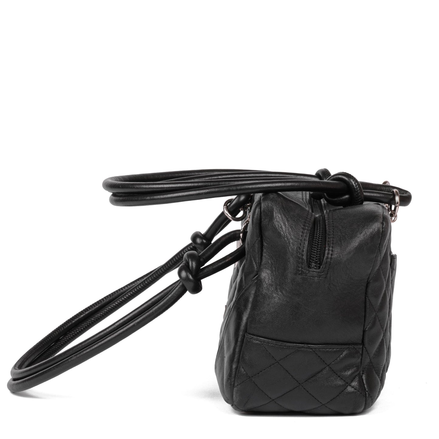 Chanel Black and White Quilted Lambskin Large Cambon Bowling Bag