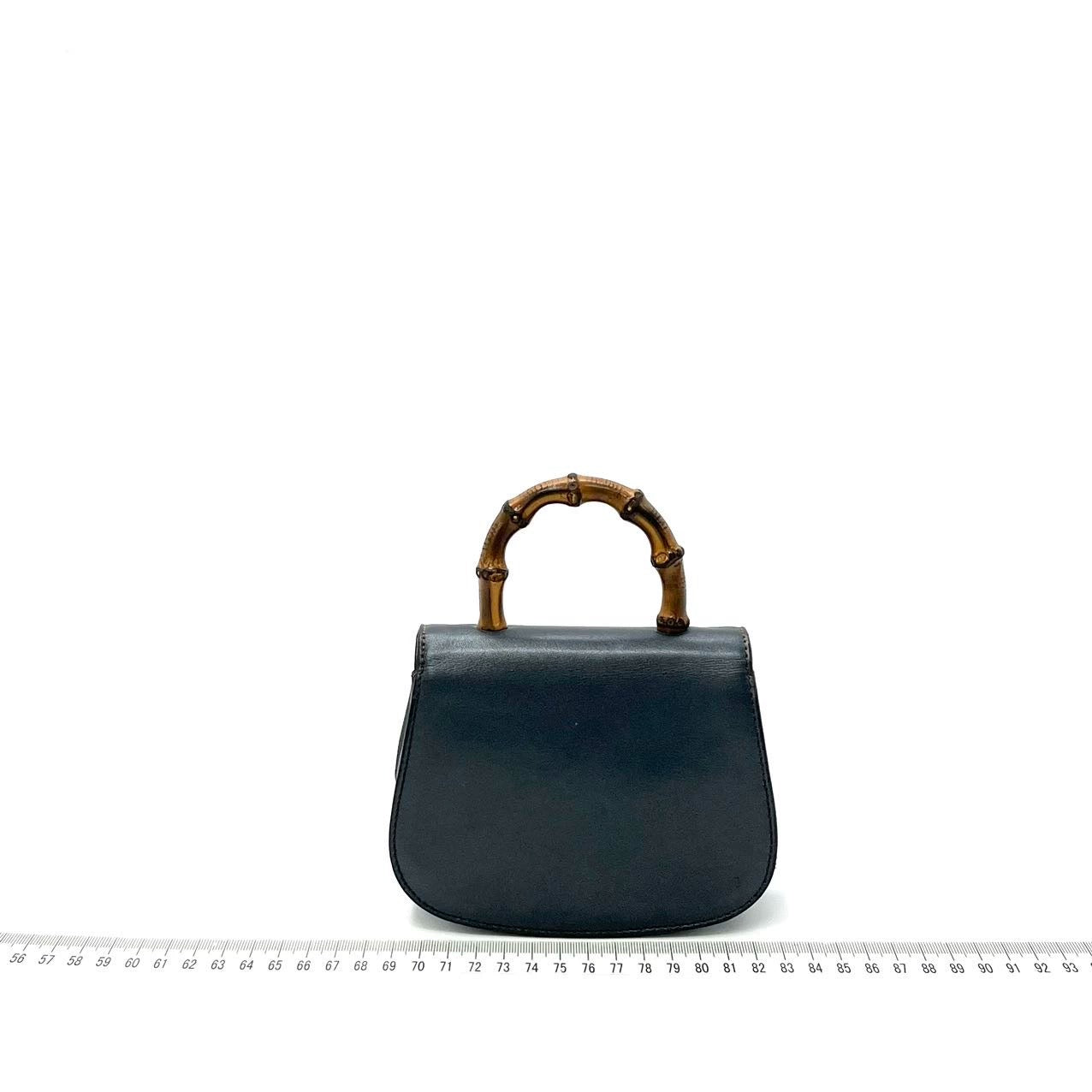 Gucci Bamboo Night Super Leather Black Mini Chain Travel Bag