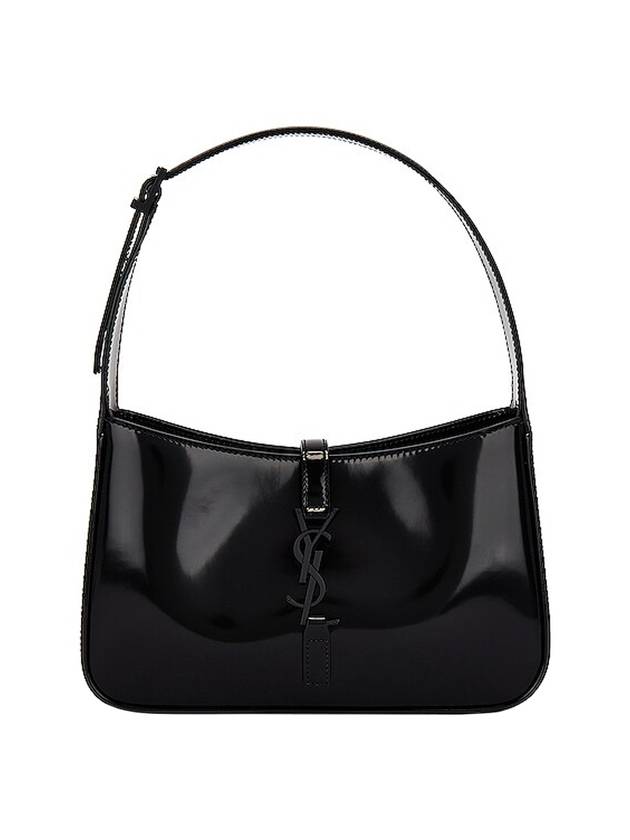 YSL Saint Laurent Luxury Trending Shiny Hobo Shoulder Bag Leather Black