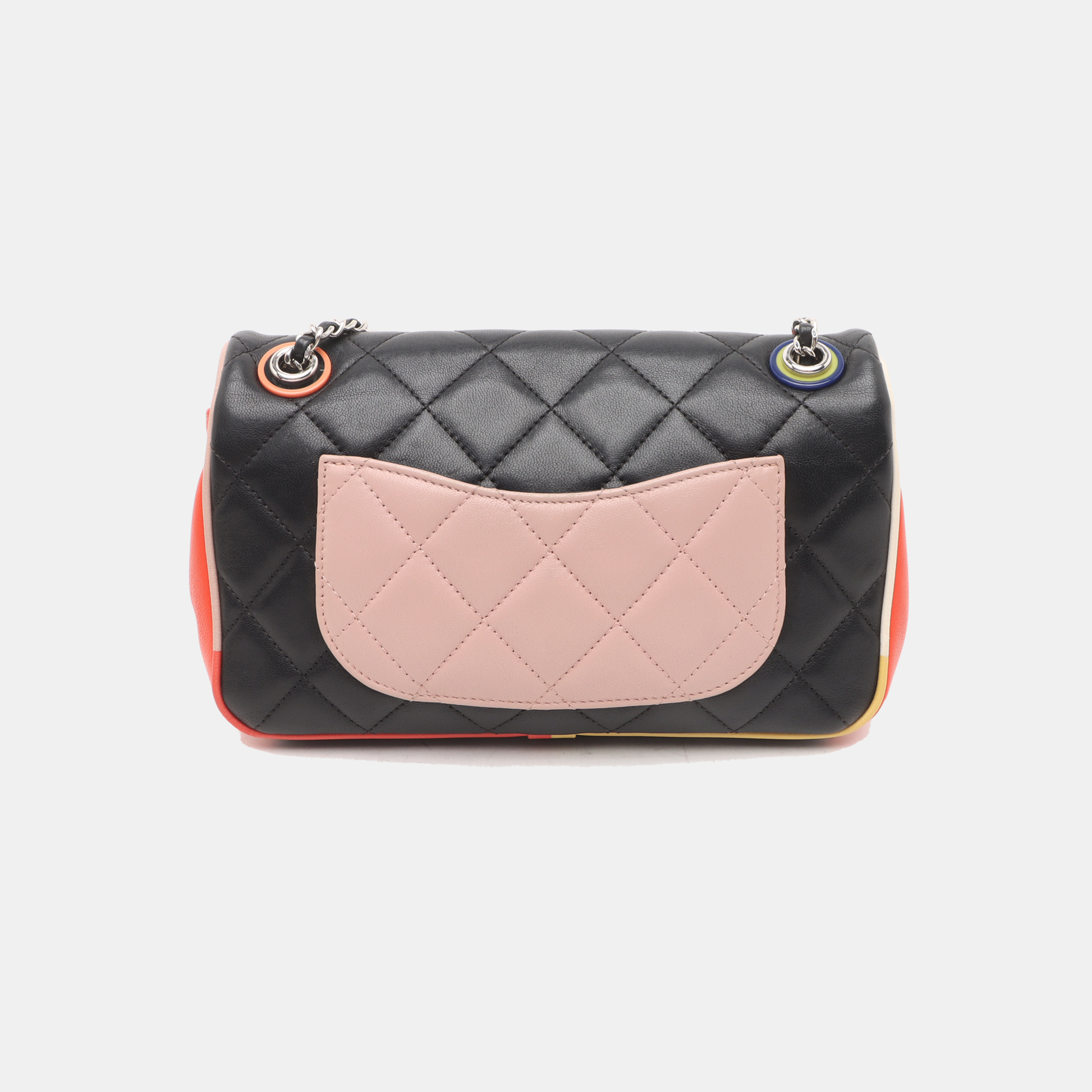 Chanel Timeless Classic Flap Lambskin Plexiglass Quilted Multicolor Black Small Handbag