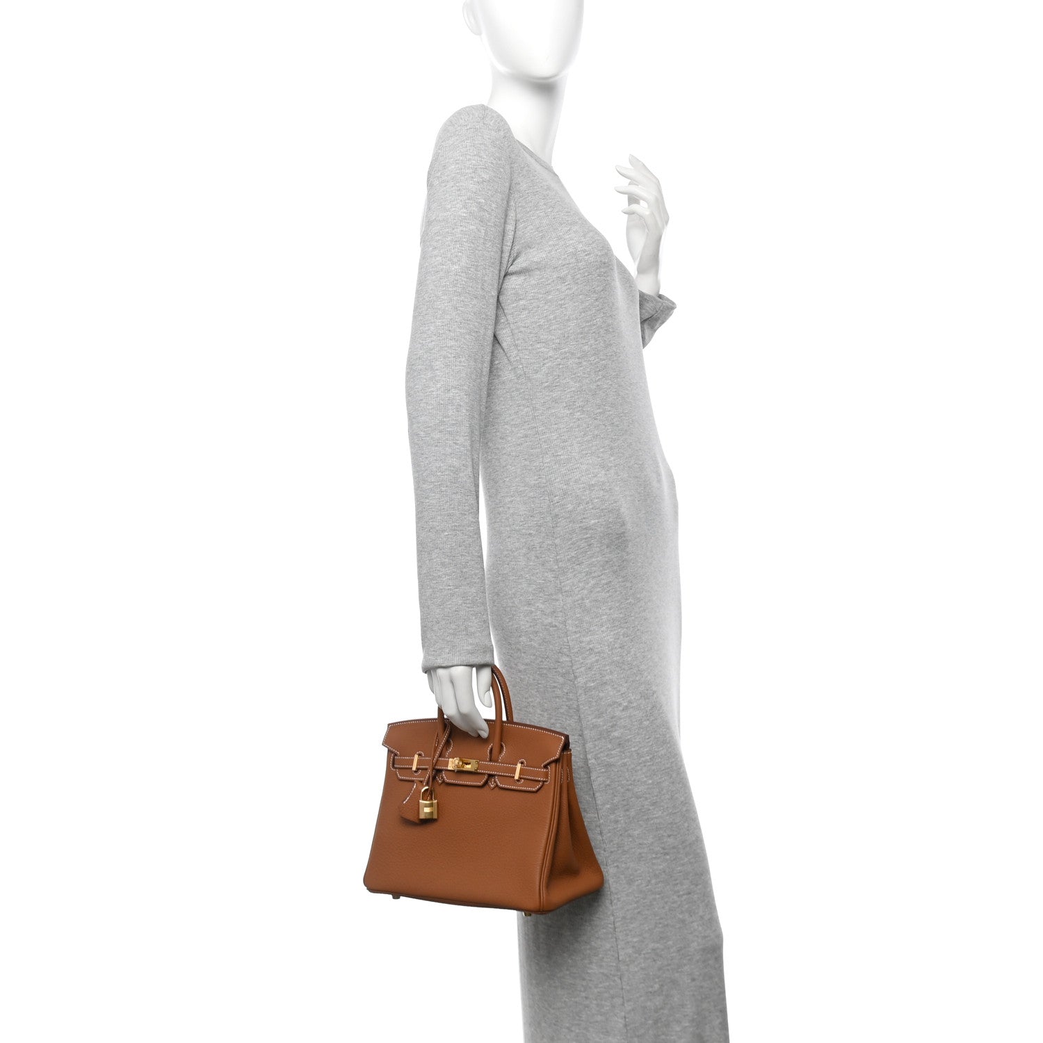 Hermes Togo Birkin Handbag Gold Travel Bag 25 Gold 1734258